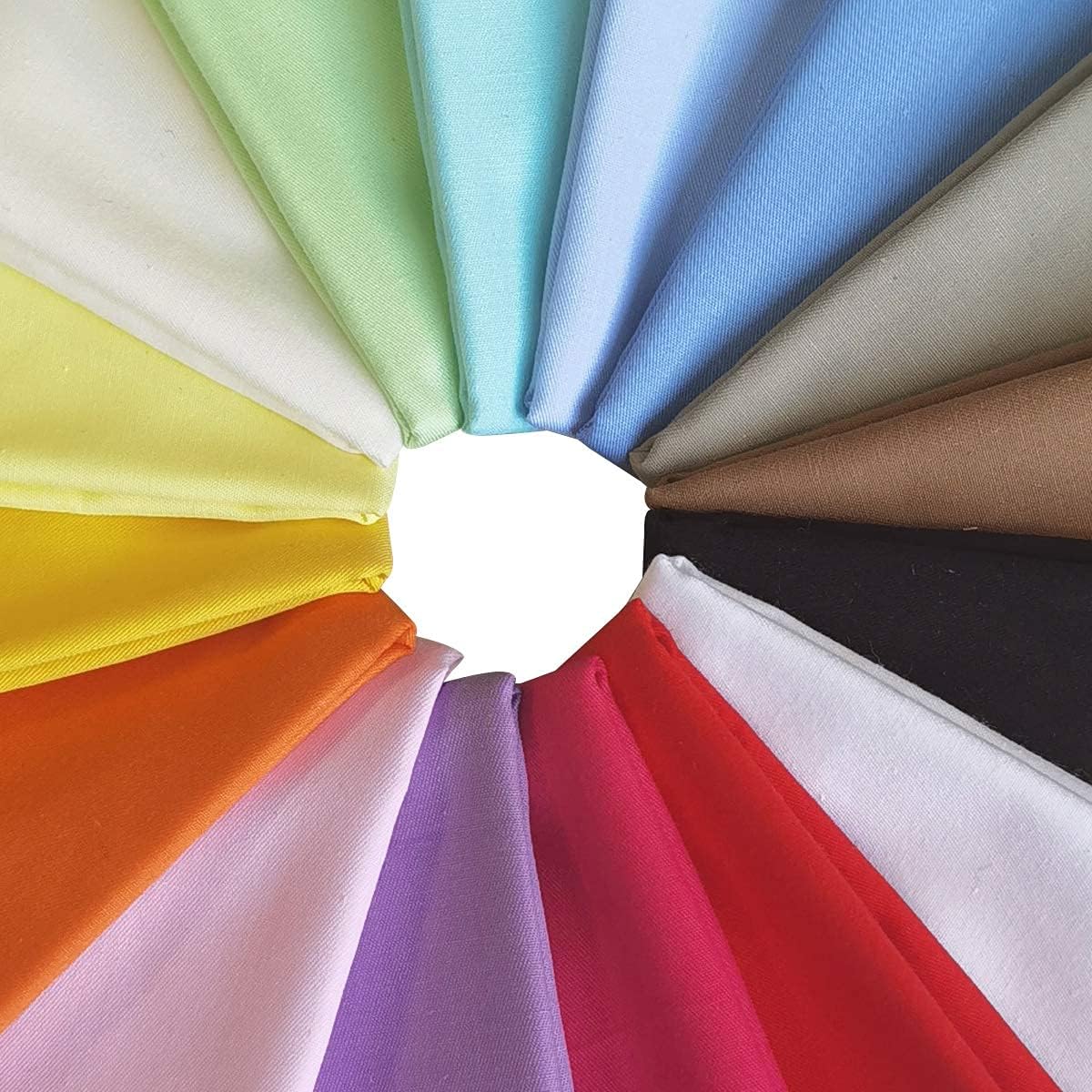 Alternative view of 16pcs 18 x 22 inches Cotton Fabric Premium Solid Precut Fabric Pure Quilting Fat Quarter Bundles Patchwork for Sewing DIY Craft