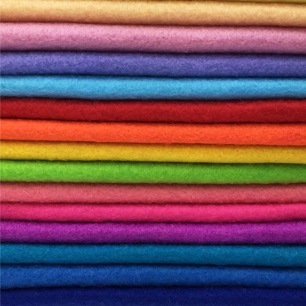 flic-flac 28pcs 12 x 8 inches (30cmx20cm) 1.4mm Thick Soft Felt Fabric Sheet Assorted Color Felt Pack DIY Craft Sewing Squares Nonwoven Patchwork - Image 3