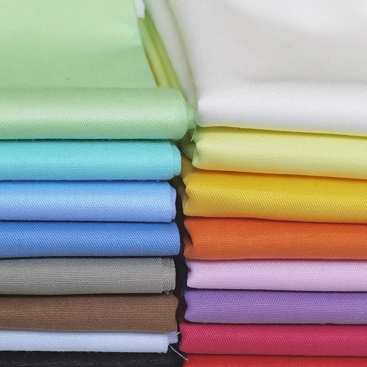 16pcs 18 x 22 inches Cotton Fabric Premium Solid Precut Fabric Pure Quilting Fat Quarter Bundles Patchwork for Sewing DIY Craft - Image 5