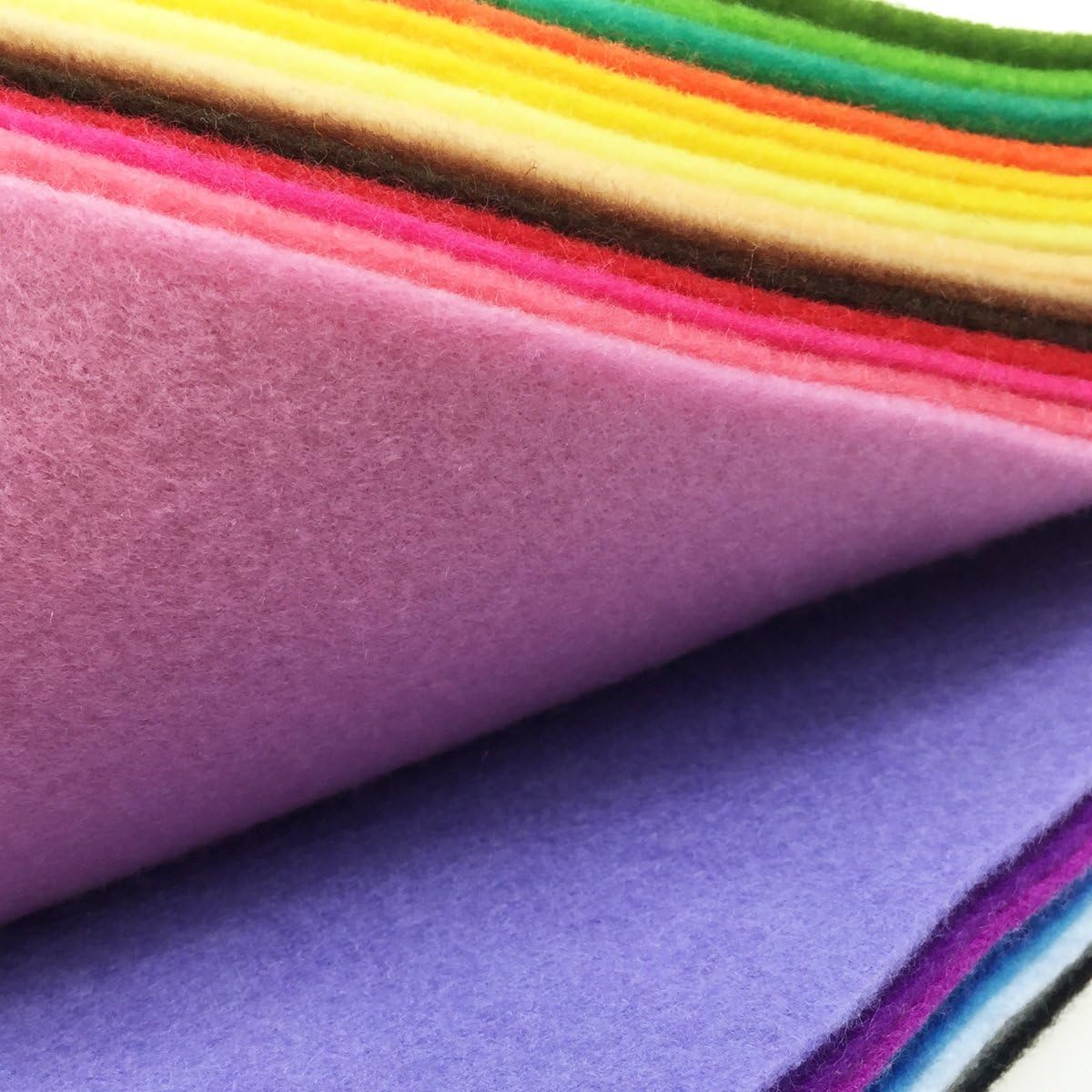 flic-flac 28pcs 12 x 8 inches (30cmx20cm) 1.4mm Thick Soft Felt Fabric Sheet Assorted Color Felt Pack DIY Craft Sewing Squares Nonwoven Patchwork - Image 4