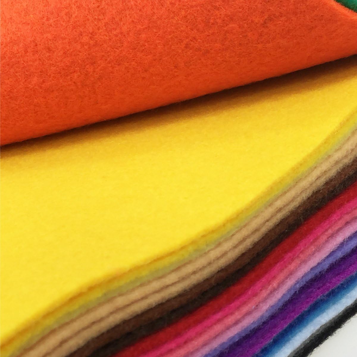 flic-flac 28pcs 12 x 8 inches (30cmx20cm) 1.4mm Thick Soft Felt Fabric Sheet Assorted Color Felt Pack DIY Craft Sewing Squares Nonwoven Patchwork - Image 5