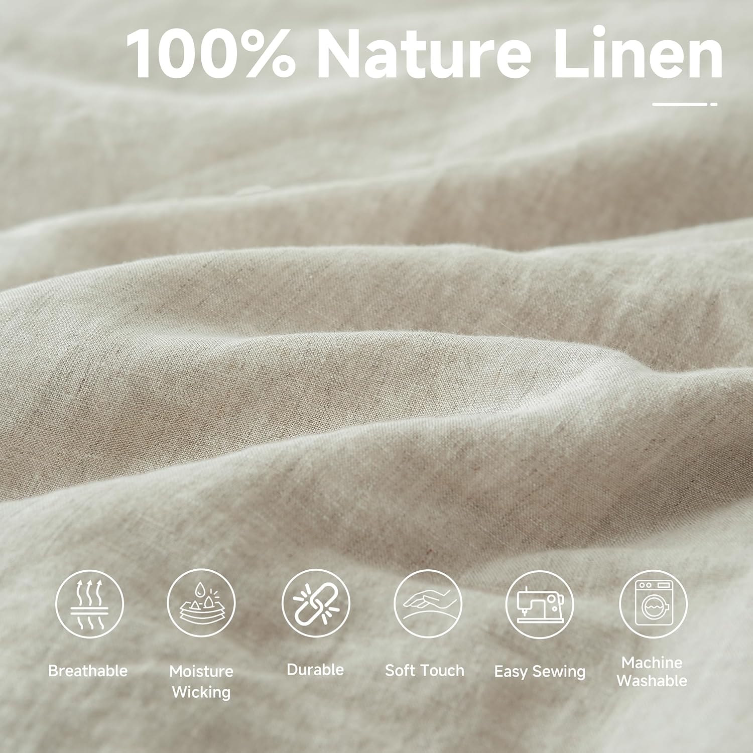 Simple&Opulence 100% Nature Pure Linen Fabric 78 Inch by The Yard, Plain Solid Color Linen Fabric for Sewing, Embroidery, Clothing, Needlework, Bag, Tablecloths, Garments Craft Accessories