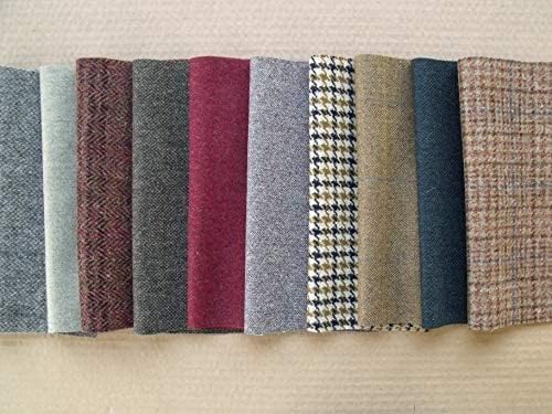British Tweed 100% Wool Remnants Offcuts Squares Crafts 10 Pieces 9x9 inch, Made in Great Britain… - Image 6
