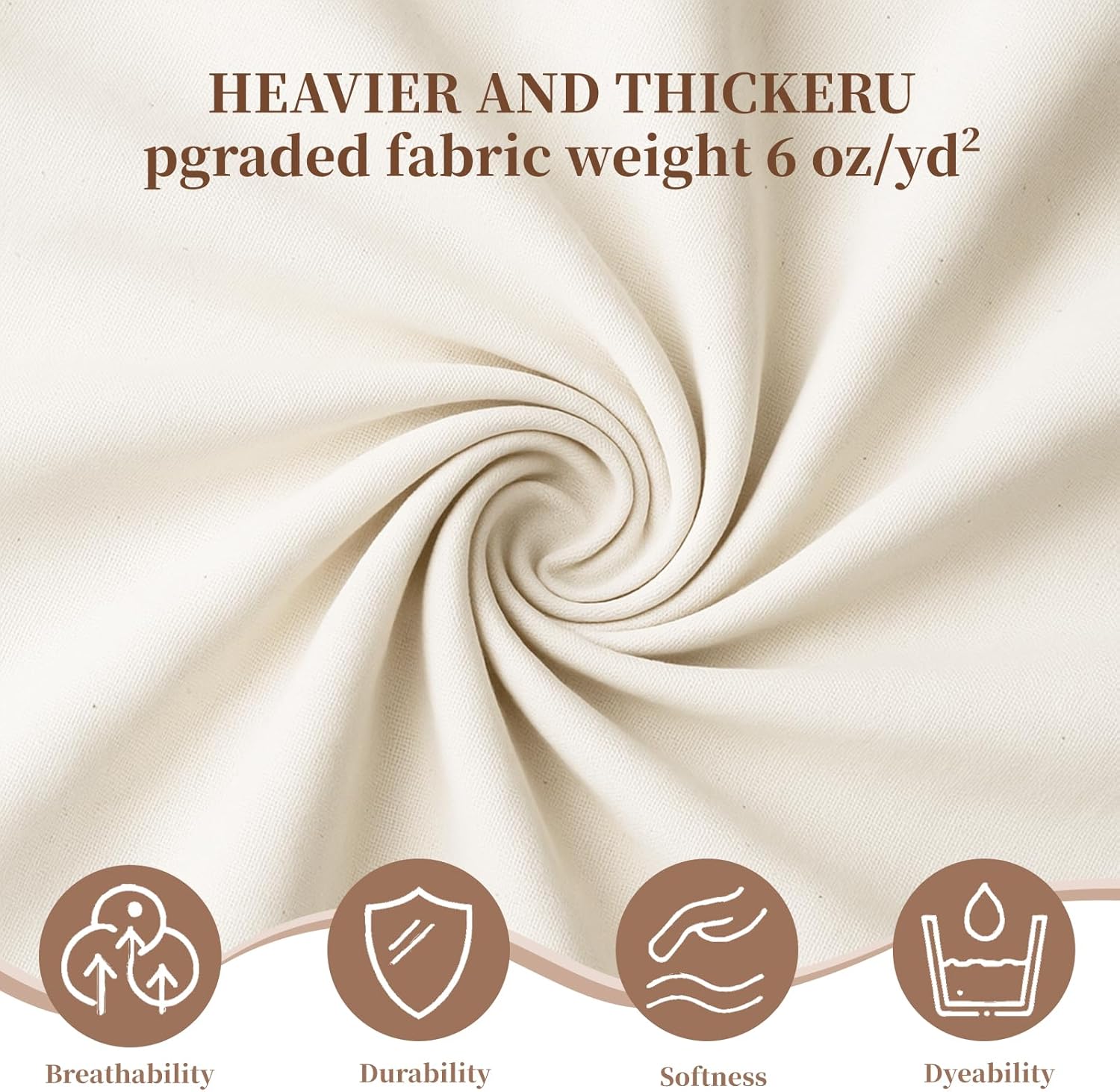 Alternative view of 100% Cotton Muslin Fabric, 63 Inch X 2 Yards Unbleached Muslin Linen Fabric by The Yard,6oz Medium Weight Draping Fabrics Suitable for for Sewing Material Apparel Cloth Quilting Draping