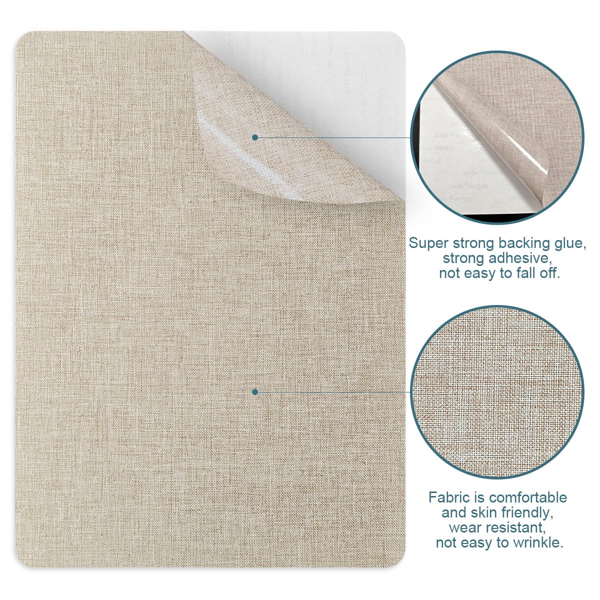 Alternative view of WILDREEDS 2 Pcs 8 x11 Inch Linen Repair Patches, Self-Adhesive Fabric Patch for Sofas, Couch, Furniture,Tote Bags, Car Seats (Beige)