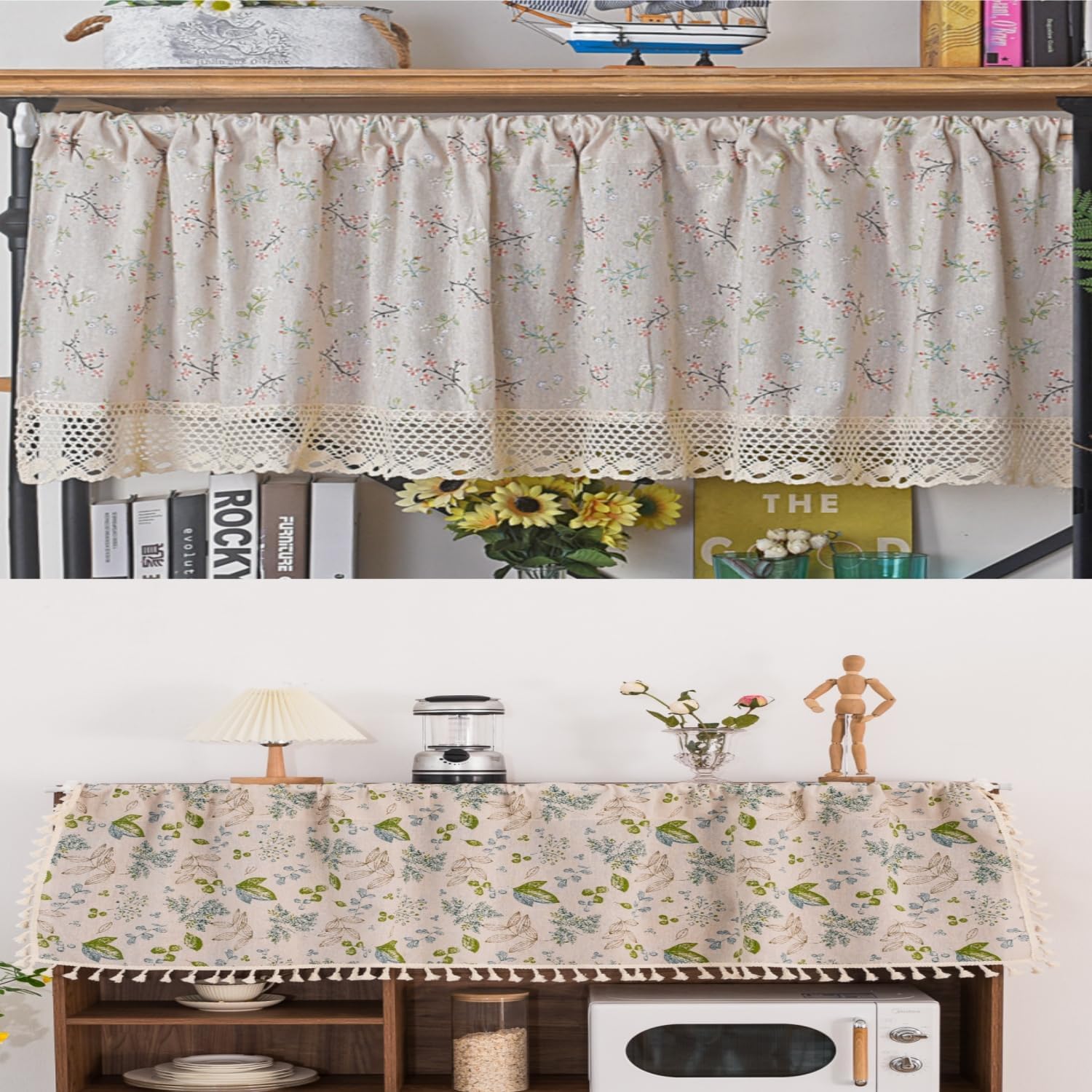 Linen Fabric Floral Pattern by The Yard- Precut 1 Yard 62 Inch Width for Sewing DIY Crafting Quilting Sofa Tablecloth Curtain Cloth - Image 3