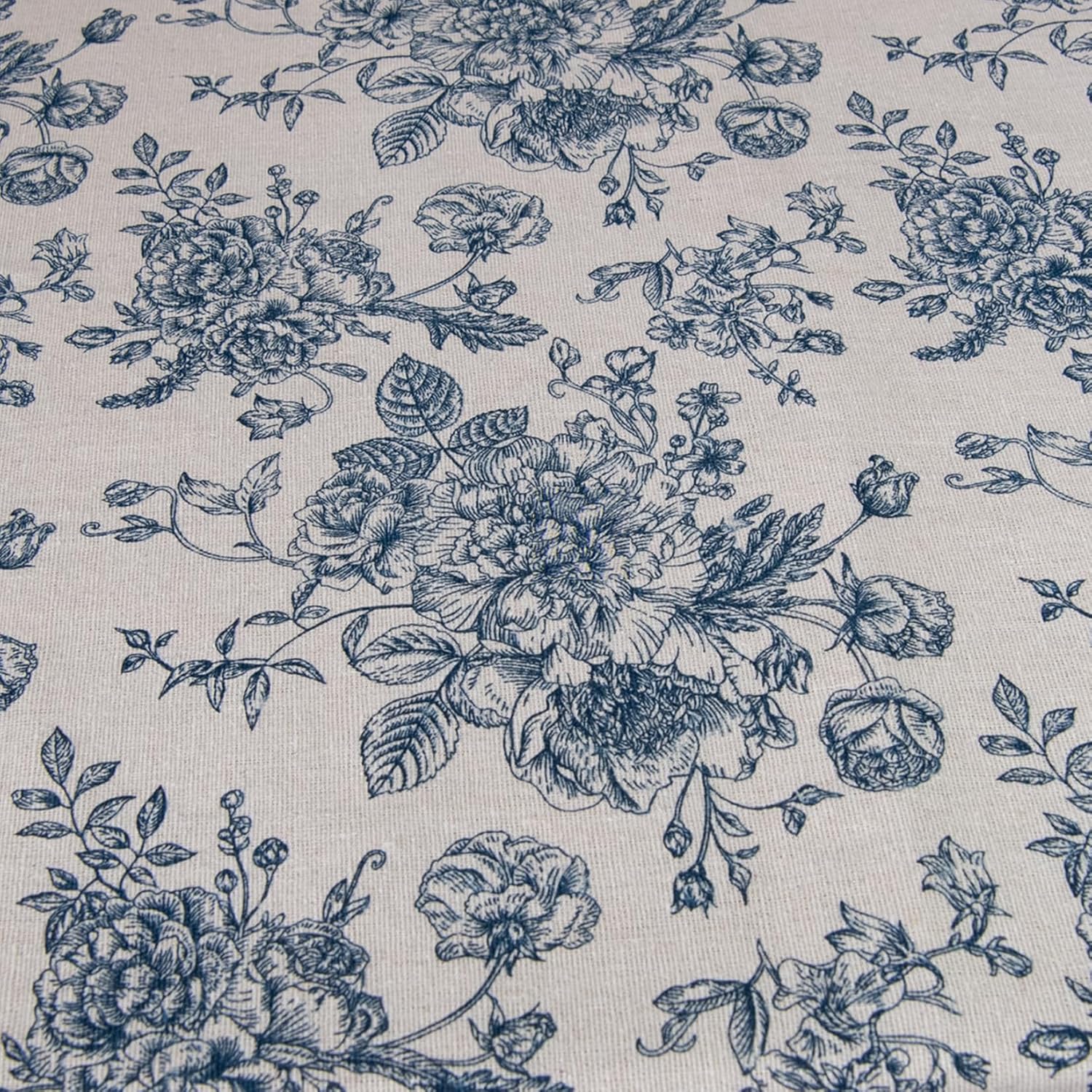 Linen Fabric Floral Pattern by The Yard- Precut 1 Yard 62 Inch Width for Sewing DIY Crafting Quilting Sofa Tablecloth Curtain Cloth - Image 4