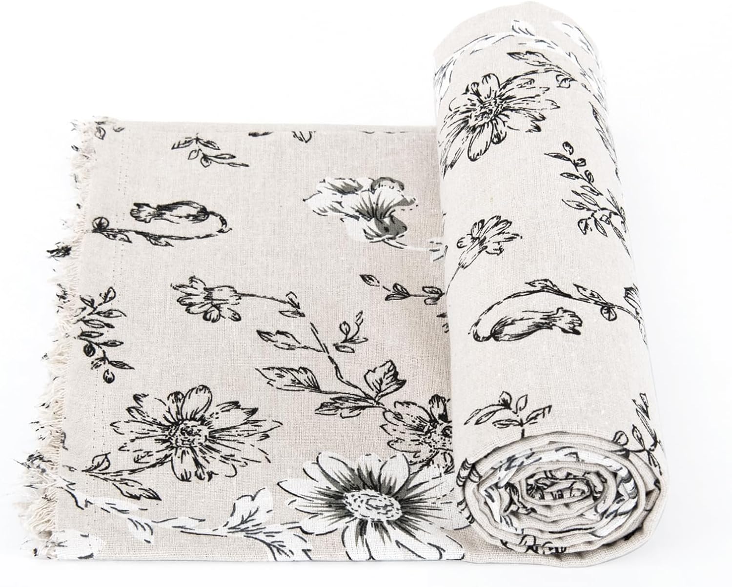 Linen Fabric Floral Pattern by The Yard- Precut 1 Yard 62 Inch Width for Sewing DIY Crafting Quilting Sofa Tablecloth Curtain Cloth - Image 5