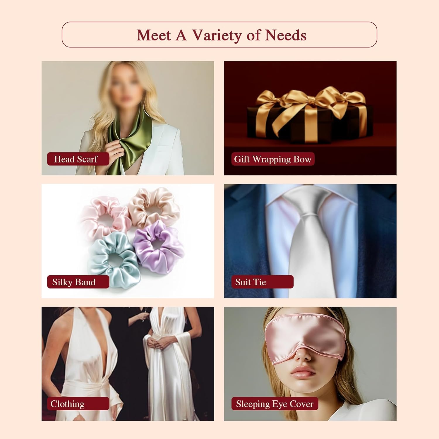 Q&J Fabric Co. Beige Satin Fabric by The Yard Soft Charmeuse Silky Cloth 55 INCH Width for DIY Sewing Crafts Wedding Dresses, Backdrops & Party Decor | Smooth, Shiny & Wrinkle-Resistant (1 Yard) - Image 3