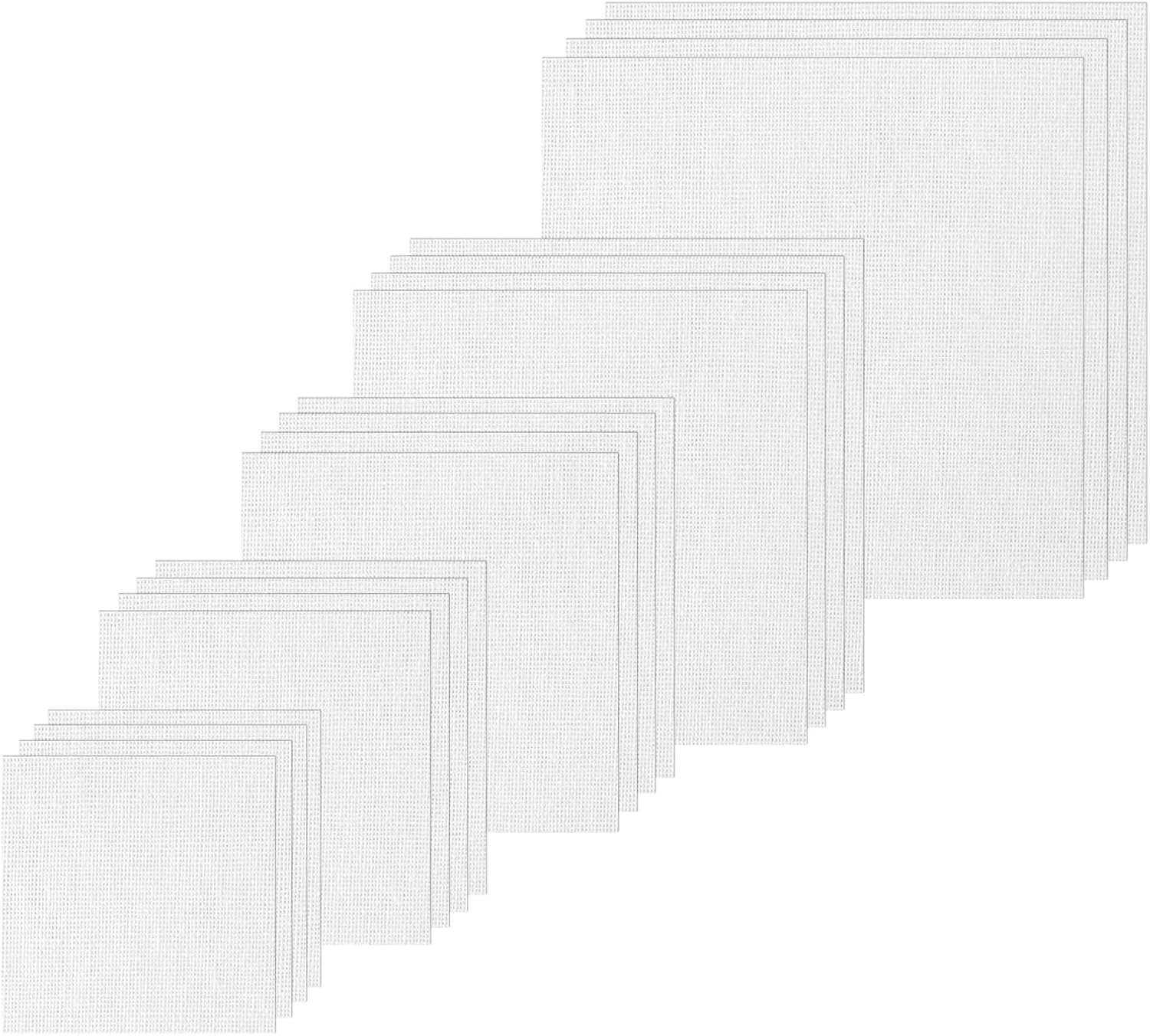 20 PCS Linen Embroidery Fabric, Pre-Cut Solid Color 5 Different Sizes 5.9 to 19.6inch Embroidery Cloth Fabric Squares, Needlework Sewing Quilting Cloth for DIY Garment Crafts Project, Natural Color - Image 7