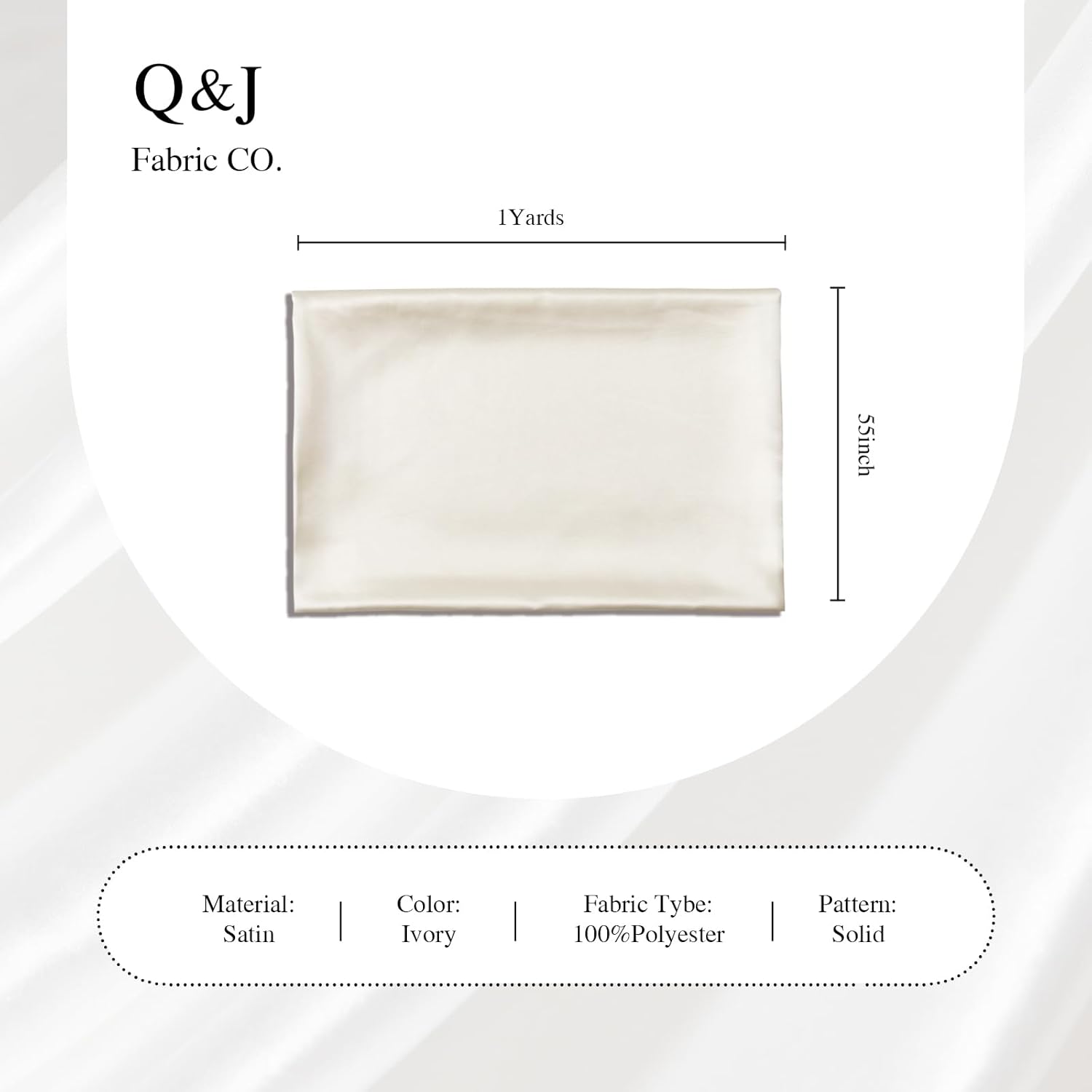 Q&J Fabric Co. Beige Satin Fabric by The Yard Soft Charmeuse Silky Cloth 55 INCH Width for DIY Sewing Crafts Wedding Dresses, Backdrops & Party Decor | Smooth, Shiny & Wrinkle-Resistant (1 Yard) - Image 6