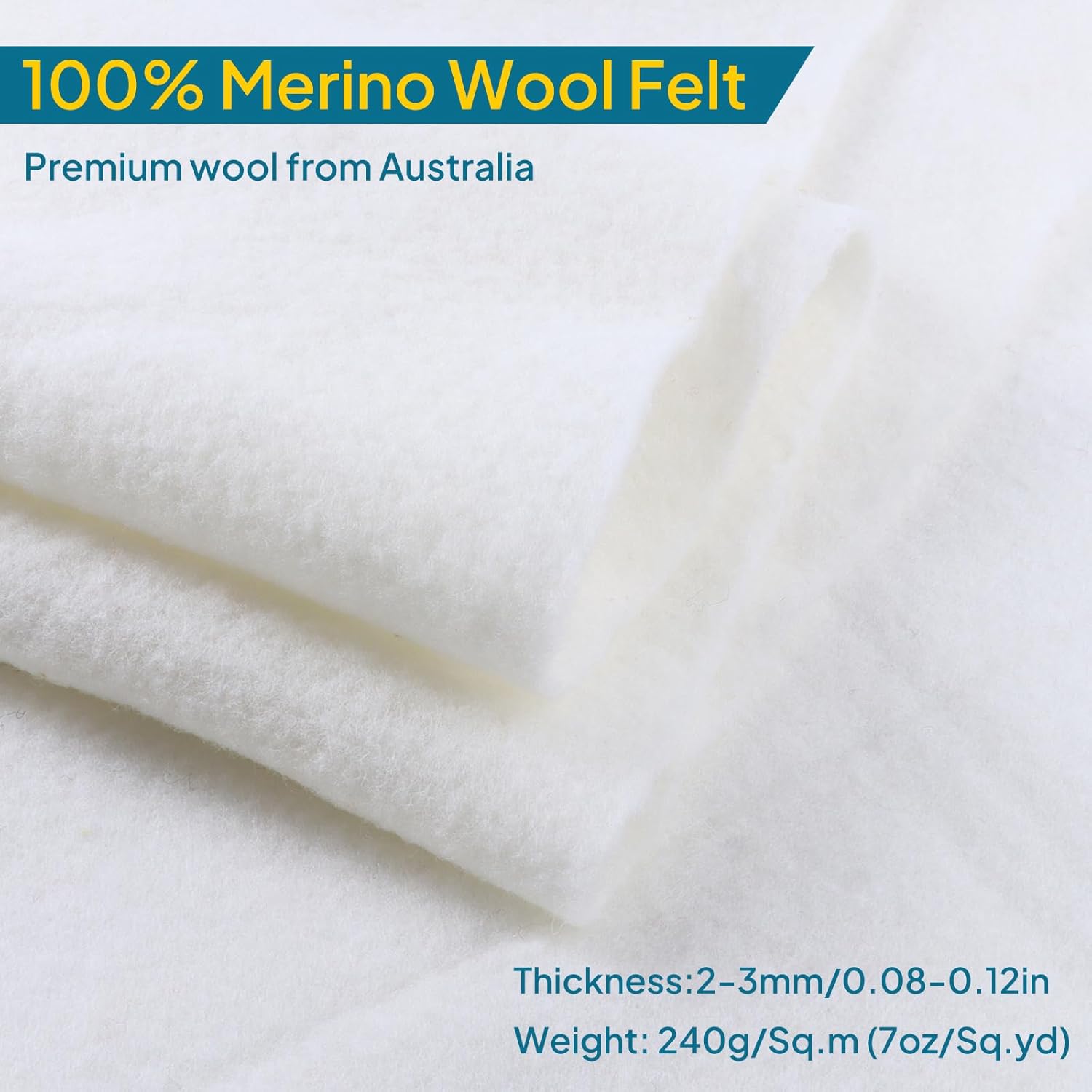 Pre Felt Wool Felt Fabric, Pure Merino Wool Felt for Quick Backing, Shaping and Filling, Needle Felting, Wet Felting, DIY Craft, Save Time, 12 x 39 Inches, Black