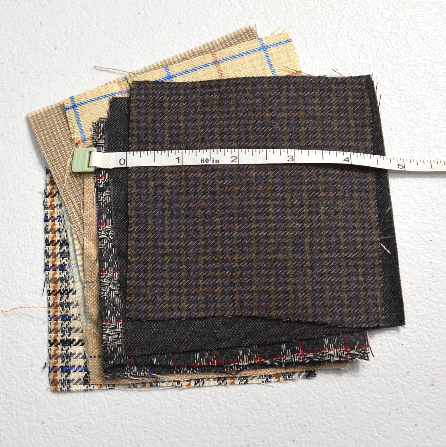 Alternative view of 100% Wool Fabric Squares for Sewing | Scottish Tweed Fabric Material Plaid Felt Remnants Sheets for Clothing Crafting | Vintage Made in Scotland | 10 Pack of 4.5" Squares