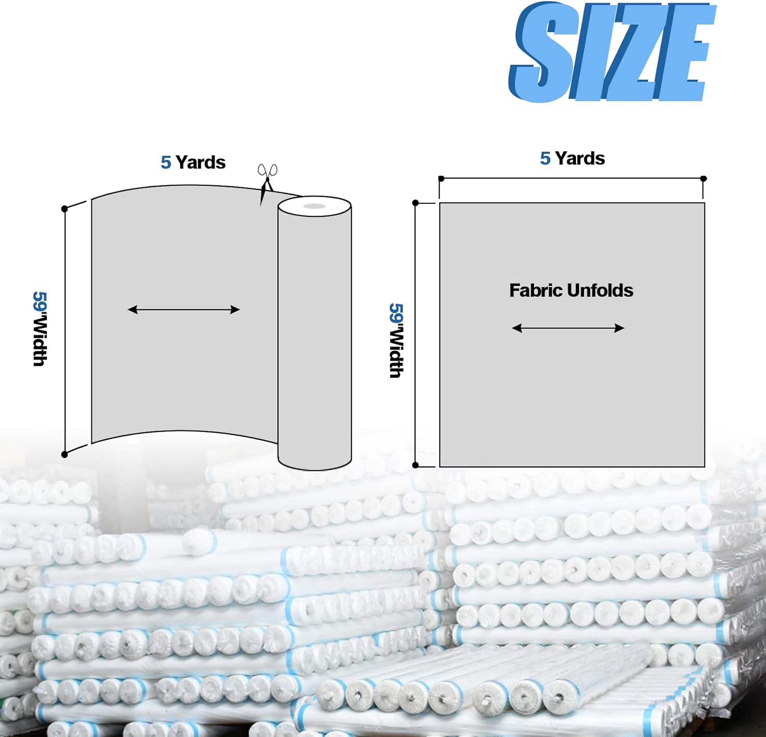 Alternative view of 5 Yard White Cotton Fabric,Natural Cotton Poplin Fabric by The Yard, 59 Inches Wide 100% Cotton Fabric,Soft Embroidery Muslin Quilting Material for Sewing Material Apparel Cloth