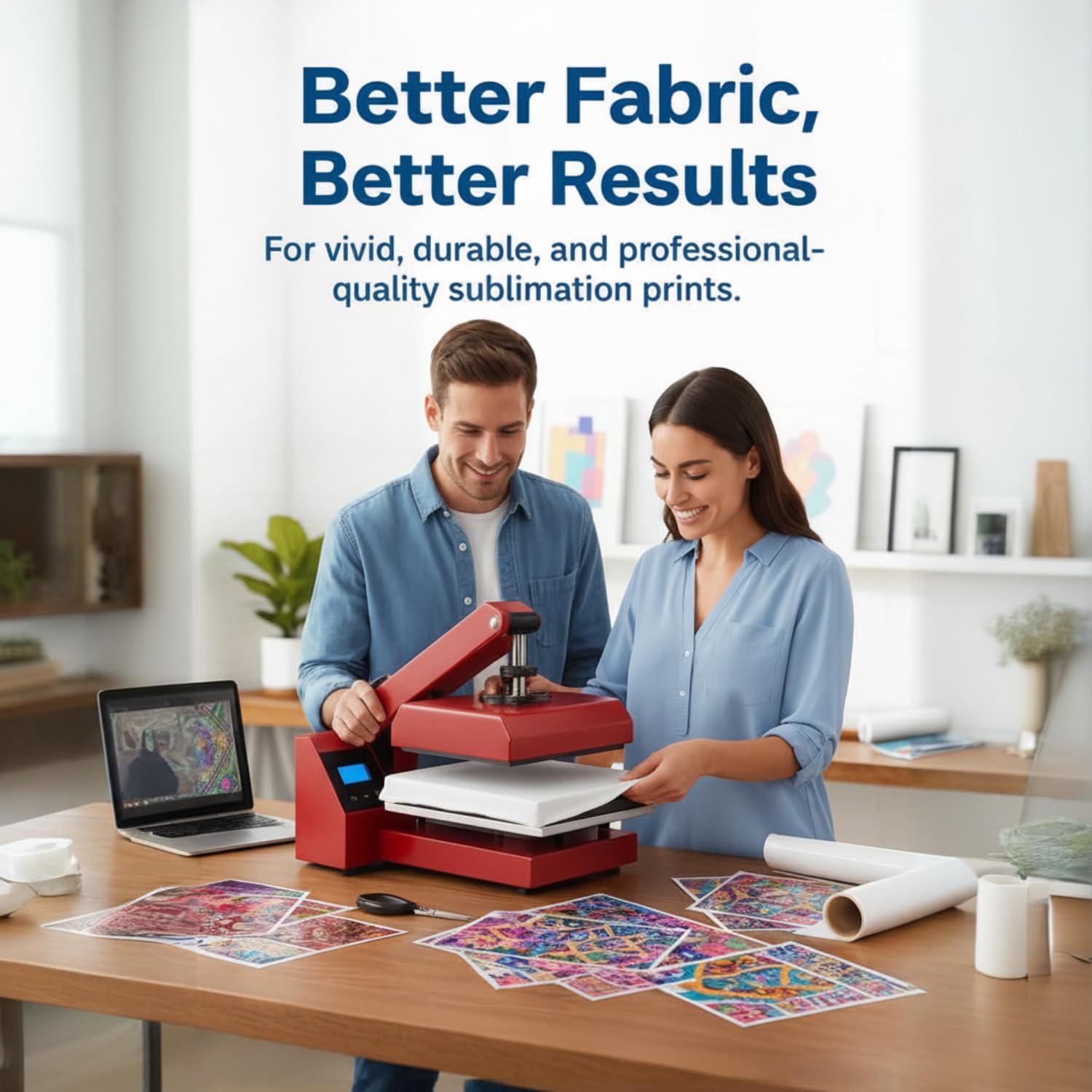 Sublimation Polyester Fabric White u2013 100% Polyester Precut Fabric for Heat Press | 2 Yards | 65" | 75 GSM u2013 Soft, Smooth, Sublimation-Ready Material for DIY Craft & Printing Projects - Image 3