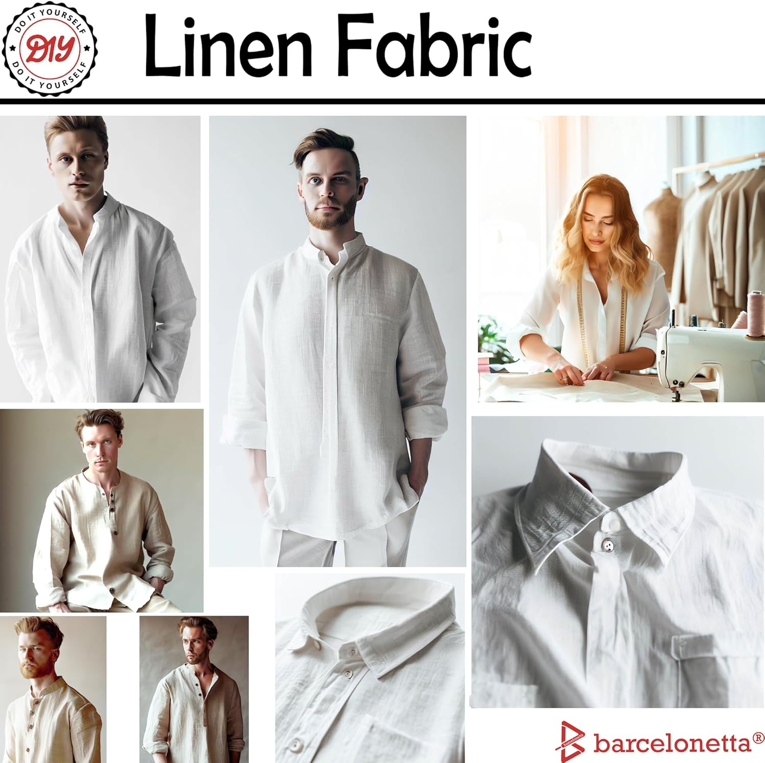 Barcelonetta | Linen Fabric | Natural Linen Cloth | Embroidery, Sewing | Soft, Breathable | 55" Wide | 70% Linen, 30% Rayon | Hemp, Jute, Needlework, Lining (Natural, 2 Yard) - Image 5