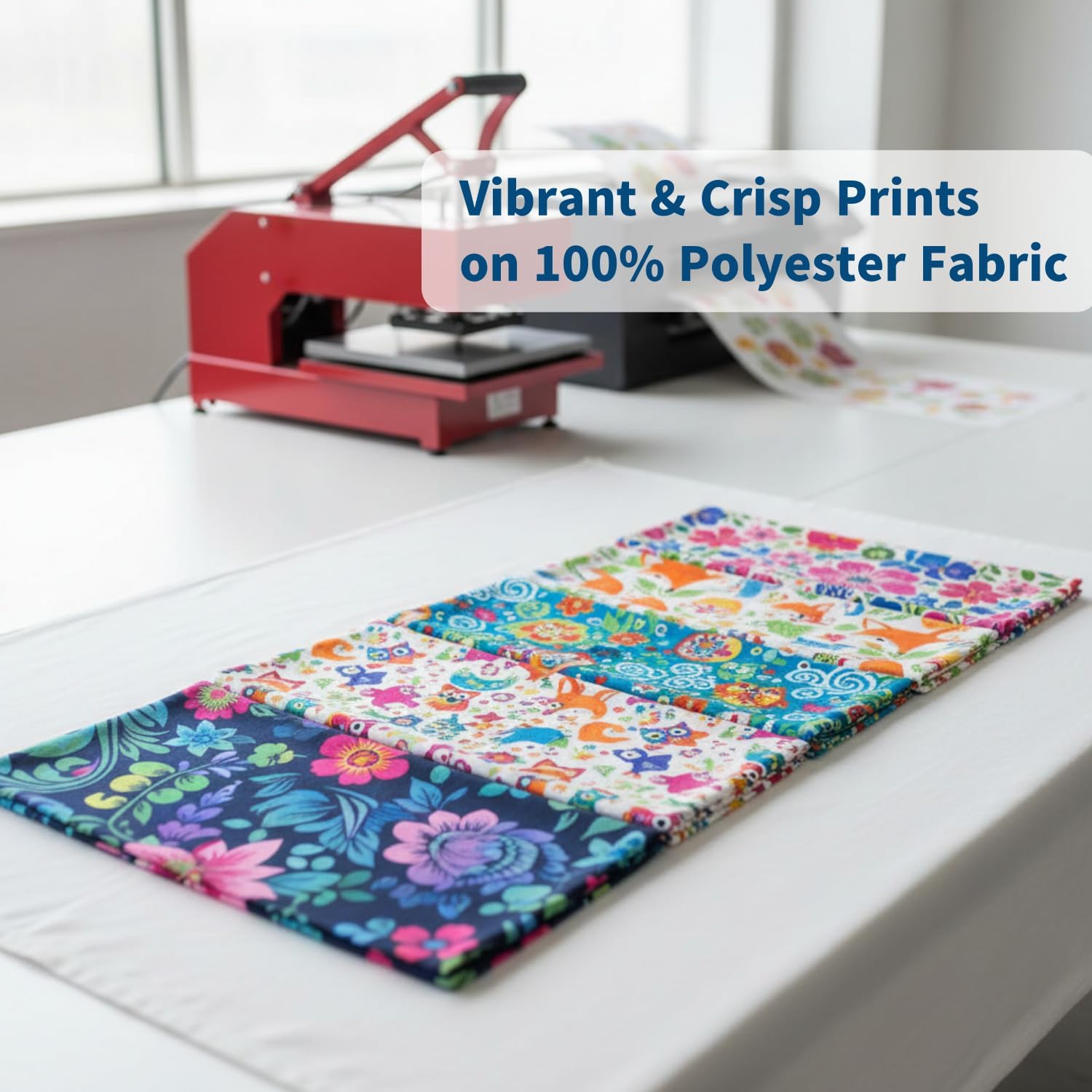 Sublimation Polyester Fabric White u2013 100% Polyester Precut Fabric for Heat Press | 2 Yards | 65" | 75 GSM u2013 Soft, Smooth, Sublimation-Ready Material for DIY Craft & Printing Projects - Image 7