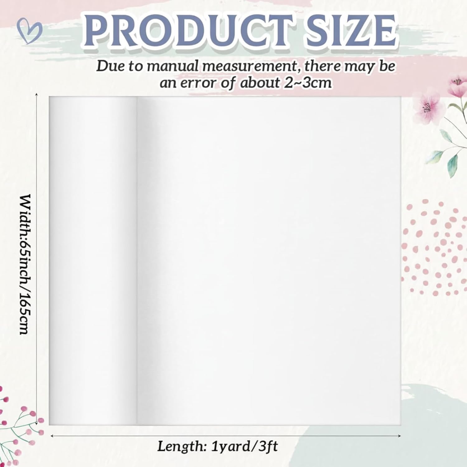 HunnmingRe 1 Yard White Sublimation Polyester Fabric, 65" Wide Precut & Heat Press Ready - 100% Polyester Soft Smooth Material for DIY Crafts, Heat Transfer Printing, Custom Projects