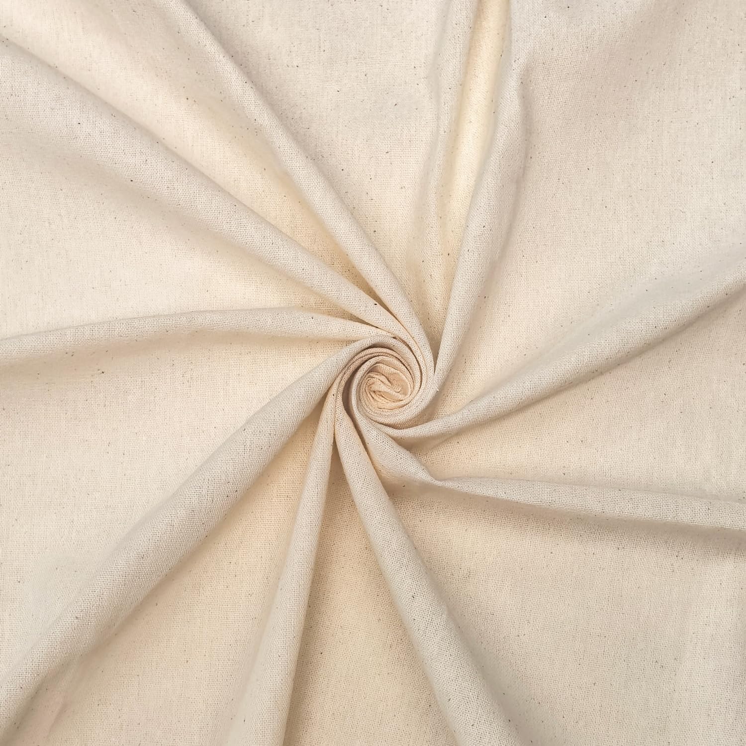 Alternative view of Unbleached 100% Cotton Muslin Linen Fabric Material for Sewing/Embroidery/Crafts, Garment Lining Material Apparel Cloth-Light Weight Natural Cotton-(63in*6.6Feet)