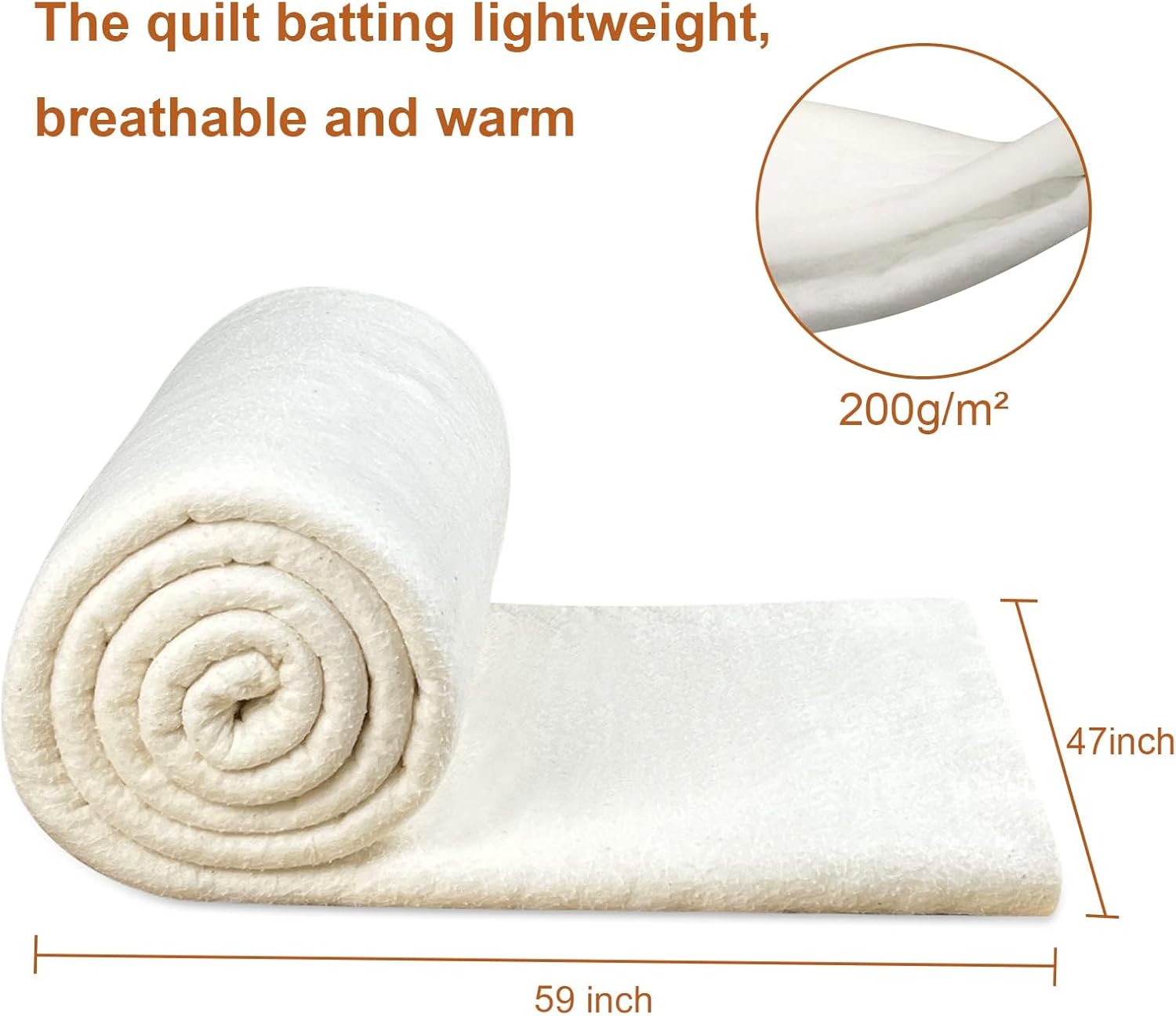 Alternative view of PLANTIONAL Grinding Natural Cotton Quilt Batting: 47-Inch x 59-Inch Light Weight Purely Natural All Season Quilt Batting for Quilts, Craft and Wearable Arts