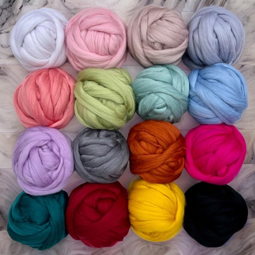 Alternative view of Revolution Fibers Dyed Corriedale Wool | 8.2 Ounces of Premium Combed Wool Top | 26 Micron, 100% Pure Corriedale Wool Roving, Ethically Sourced (Granite Gray)