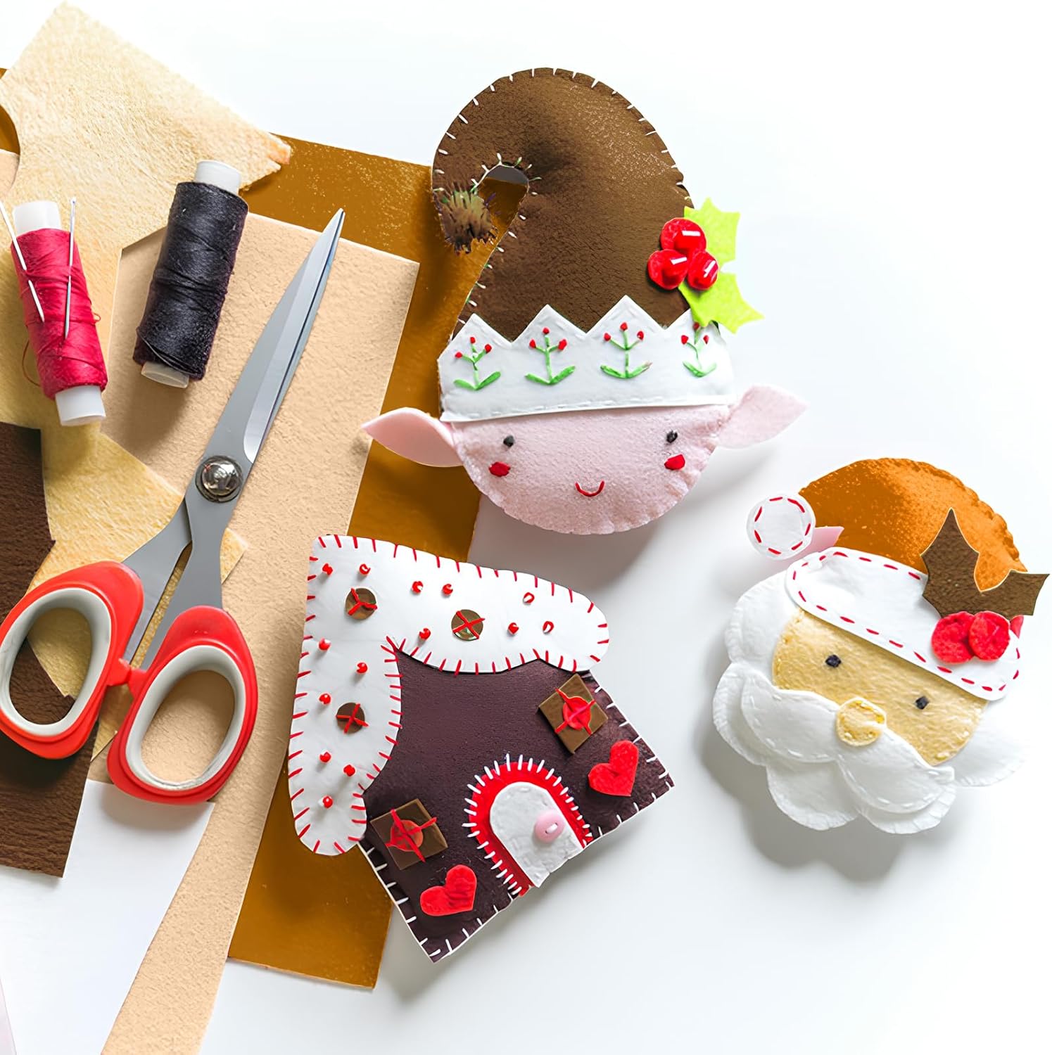 XSEINO 12 Rolls 8"x35"(20.5x90cm) 1.4mm Thick Soft Felt Fabric Sheet 12 Assorted Brown Series Colors Felt Pack for DIY Craft Sewing Squares Nonwoven Patchwork - Image 3