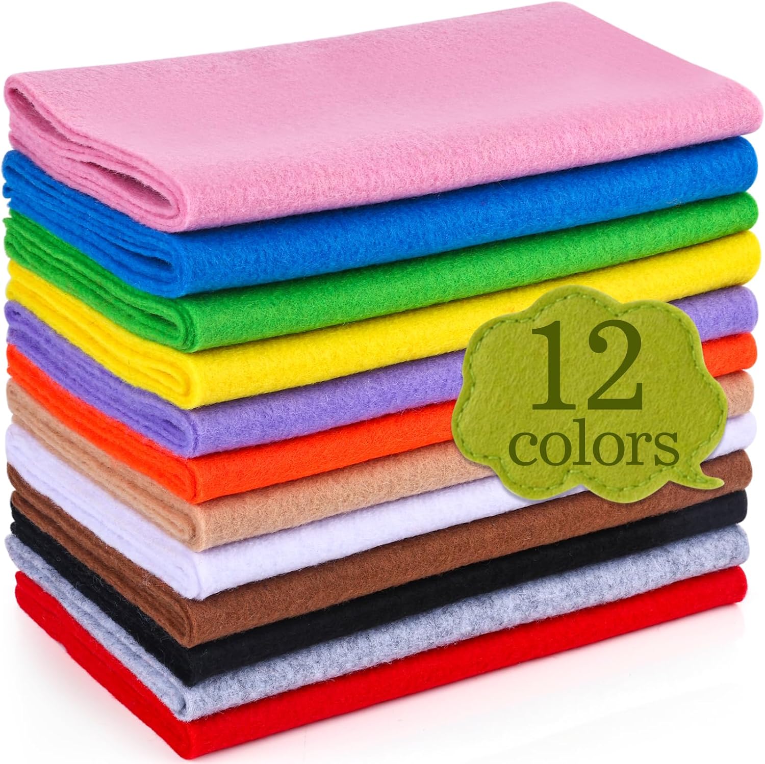 XSEINO 12 Rolls 8"x35"(20.5x90cm) 1.4mm Thick Soft Felt Fabric Sheet 12 Assorted Brown Series Colors Felt Pack for DIY Craft Sewing Squares Nonwoven Patchwork - Image 7