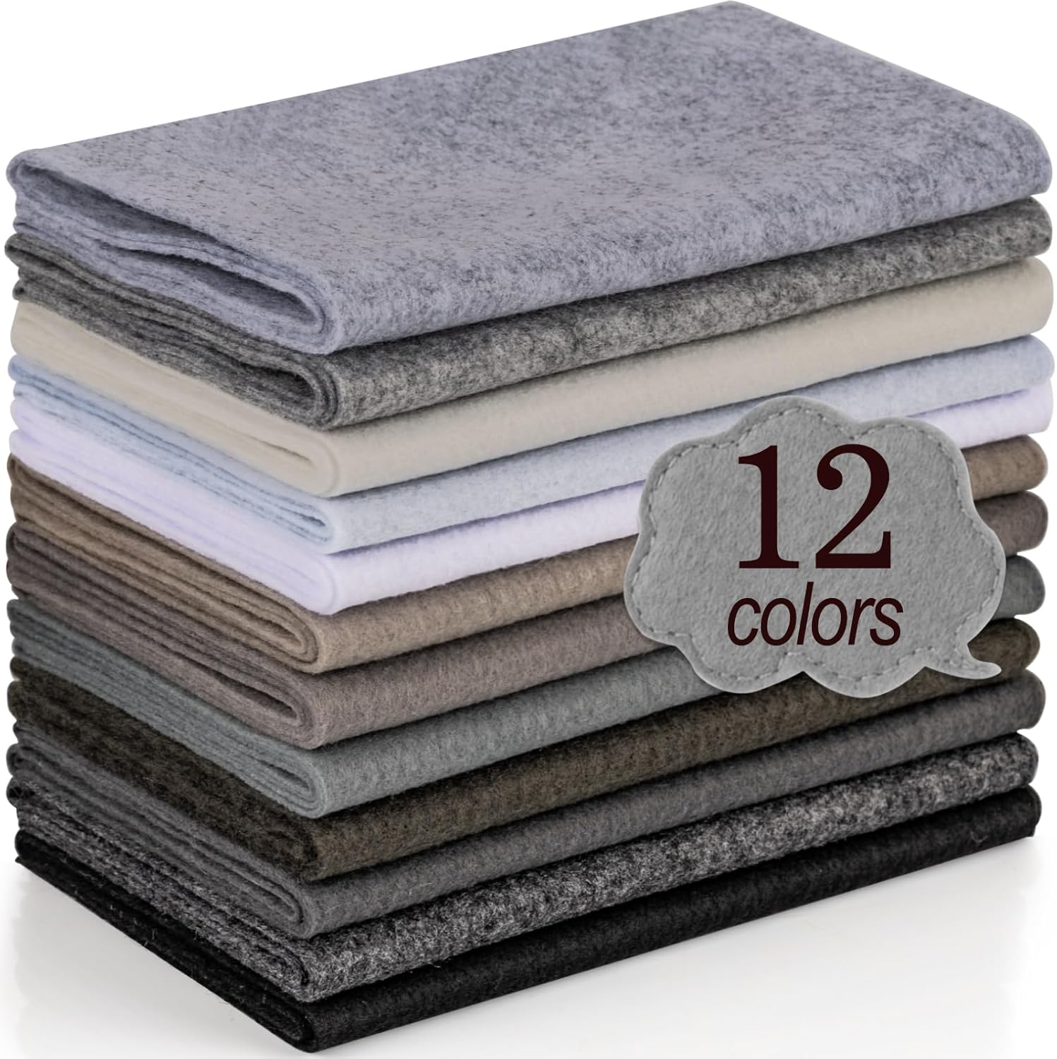 XSEINO 12 Rolls 8"x35"(20.5x90cm) 1.4mm Thick Soft Felt Fabric Sheet 12 Assorted Brown Series Colors Felt Pack for DIY Craft Sewing Squares Nonwoven Patchwork - Image 8