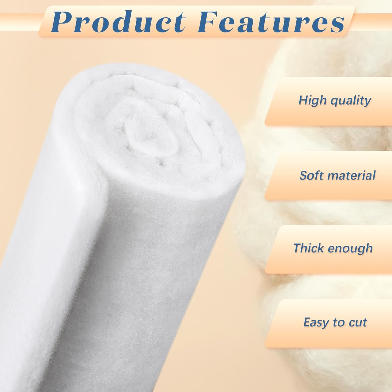 Alternative view of Peryiter 2 Roll Upholstery Quilt Batting 24 Inch x 2 Yard x 2 Inch Polyester Batting Multipurpose Fiberfill Stuffing Fabric for Cushion Pillows Bedspreads Interior Decoration Crafts