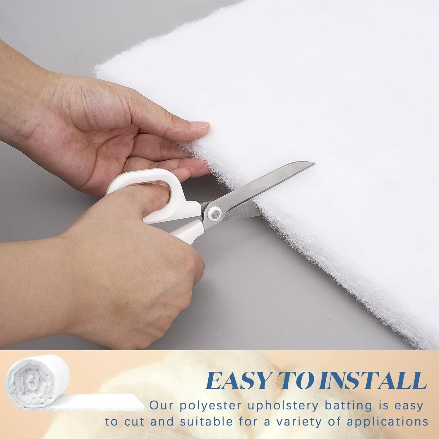 Peryiter 2 Roll Upholstery Quilt Batting 24 Inch x 2 Yard x 2 Inch Polyester Batting Multipurpose Fiberfill Stuffing Fabric for Cushion Pillows Bedspreads Interior Decoration Crafts - Image 4