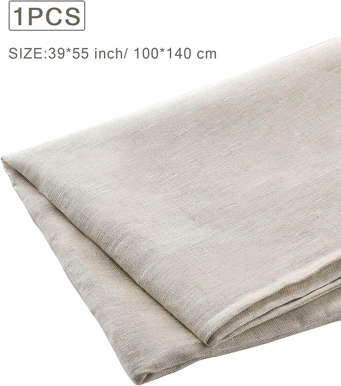 Pllieay 39 x 55 Inch Natural Pure 100% Linen Fabric, Plain Solid Colour Linen Fabric Cloth for Needlework, Dressmaking, Skirts, Bag, Embroidery, Tablecloths and Garments Craft - Image 4