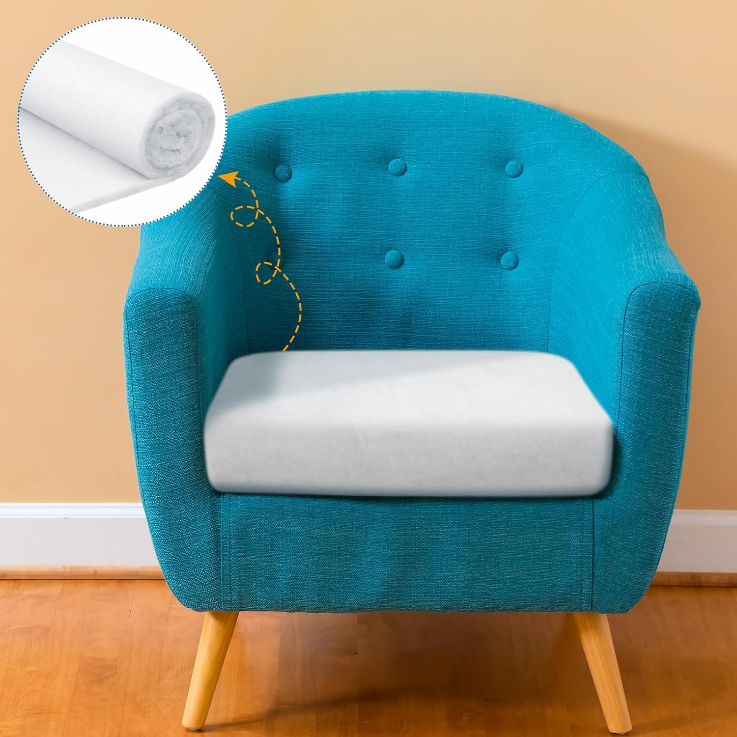 Peryiter 2 Roll Upholstery Quilt Batting 24 Inch x 2 Yard x 2 Inch Polyester Batting Multipurpose Fiberfill Stuffing Fabric for Cushion Pillows Bedspreads Interior Decoration Crafts - Image 5