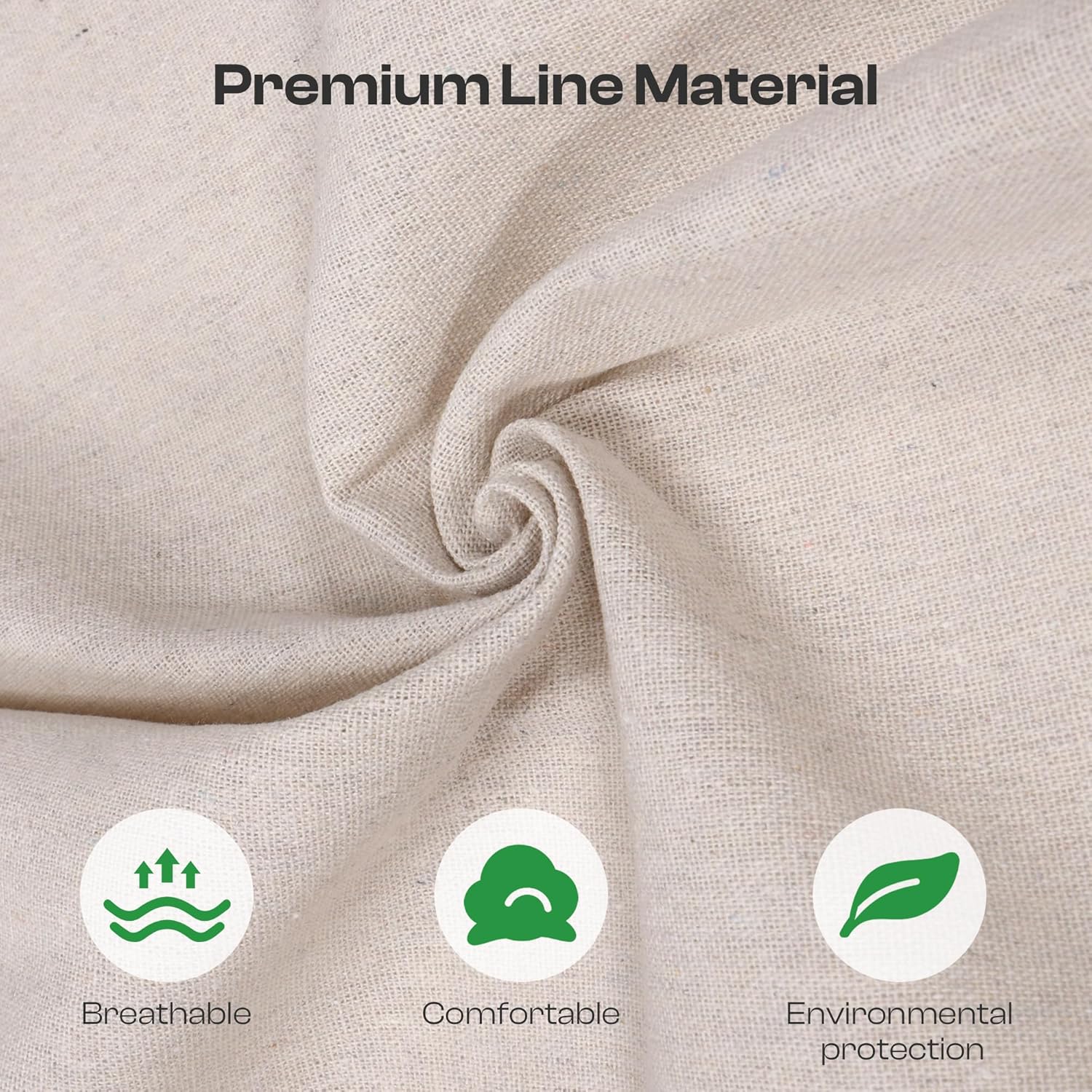 Caydo Creamy White Linen Needlework Fabric, 19 by 62 Inch Embroidery Linen for Sewing Clothing and Handicraft Production