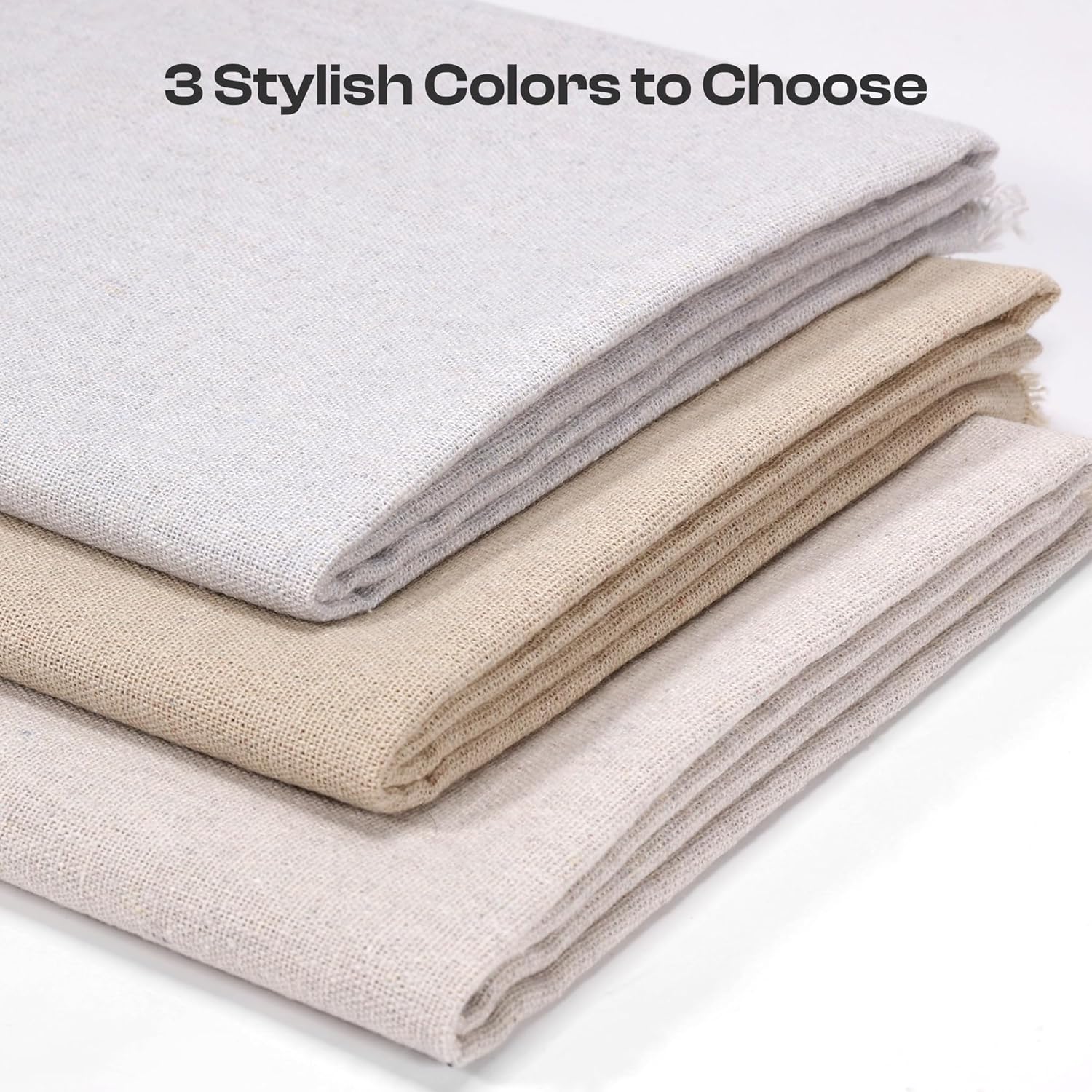 Alternative view of Caydo Creamy White Linen Needlework Fabric, 19 by 62 Inch Embroidery Linen for Sewing Clothing and Handicraft Production