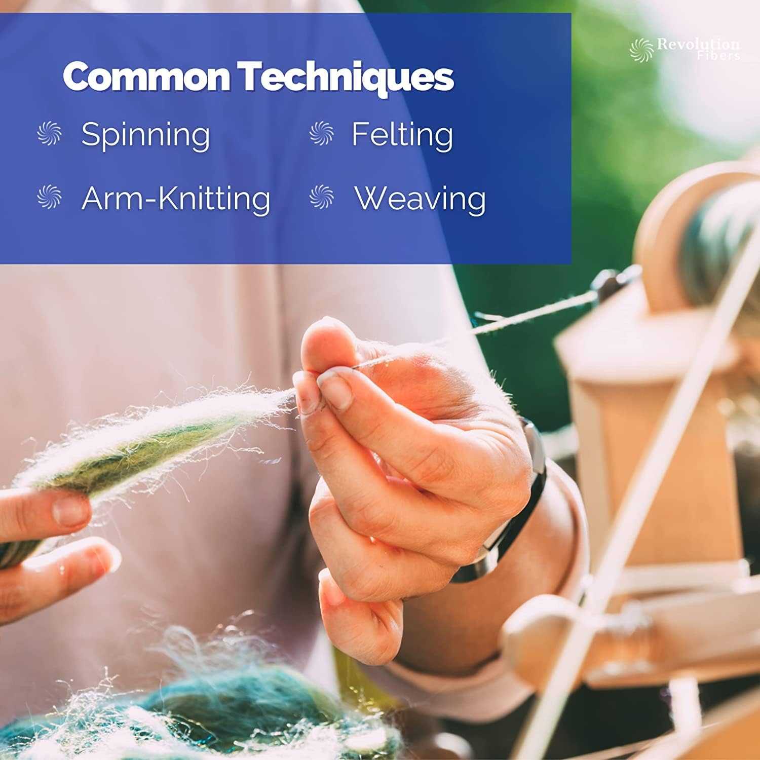 Revolution Fibers Merino Wool Roving | Premium Combed Wool Top | 22 Micron, Perfect for Felting Projects, Spinning, Wall Hangings and Tapestry (Mediterranean) - Image 6