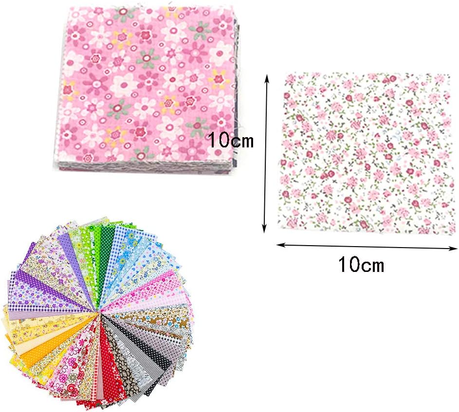 150Pcs 4" x 4" (10cm x 10cm) Cotton Craft Fabric Bundle Squares,Squares Sheets Patchwork,Pre-Cut Quilt Squares,DIY Sewing Quarters Bundle,Quilting Fabric Bundles