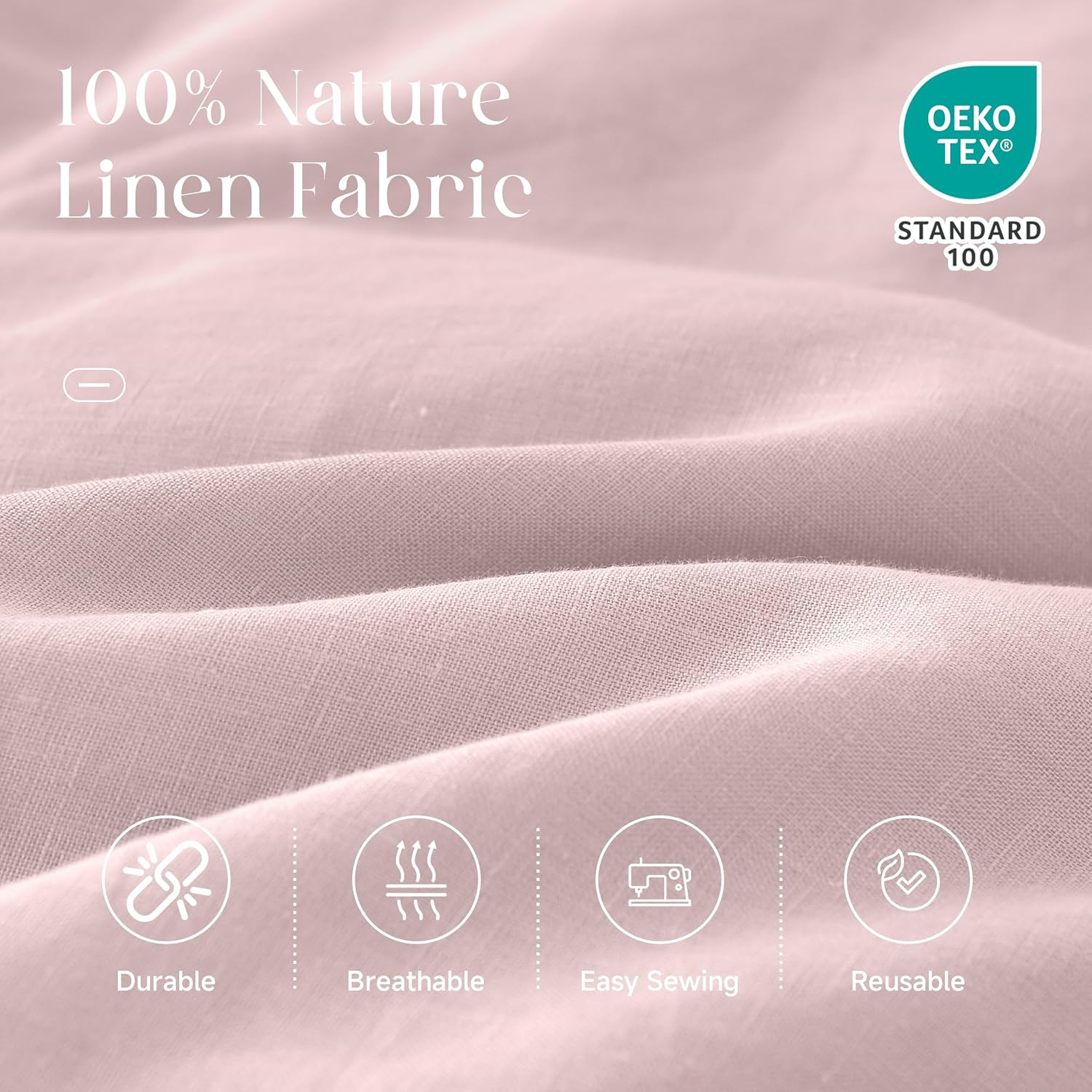 Alternative view of Simple&opulence 100% Linen Fabric by The Yard - 78" Wide Natural Breathable Linen Cloth for DIY, Embroidery, Sewing, Clothing, Bags, Home Decor, Crafts, and Art Canvases (Dusty Pink,1 Yard)