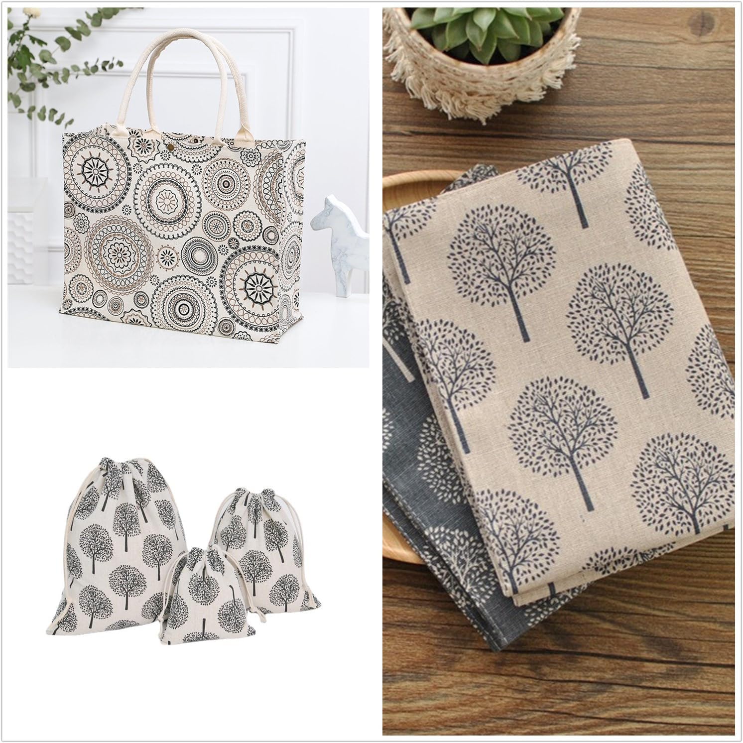 Linen Fabric by The Yard - Upholstery Fabric Sewing Quilting 62 Inch Width for Chairs Sofas Tablecloth Curtains Reupholstery DIY Projects - 1 Yard