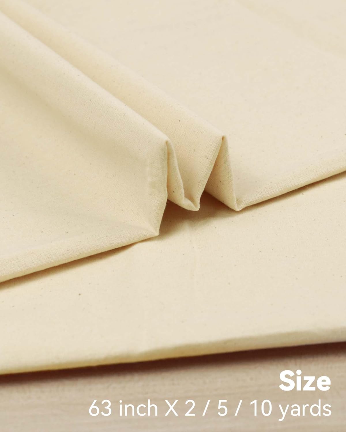 Alternative view of HOTGODEN Medium Weight 100% Cotton Muslin Fabric: 63 inch x 2 Yards Unbleached Muslin Linen Fabric Material for Sewing Material Apparel Cloth