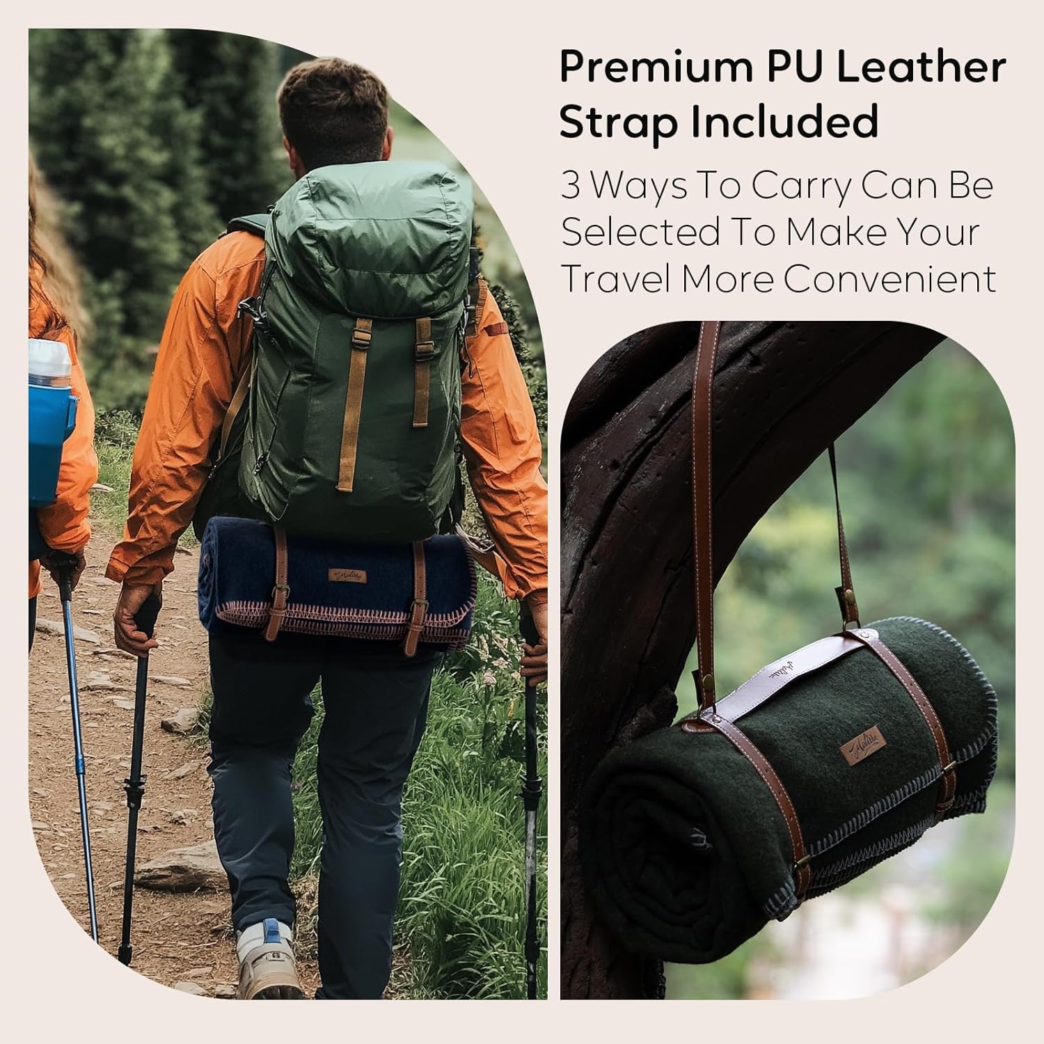 Molithe 100% Wool Blanket, 62" x 86", Warm, Thick, Washable, Military Wool Blanket, Great for Camping, Outdoors, Sporting Events, Survival Kits - Image 4