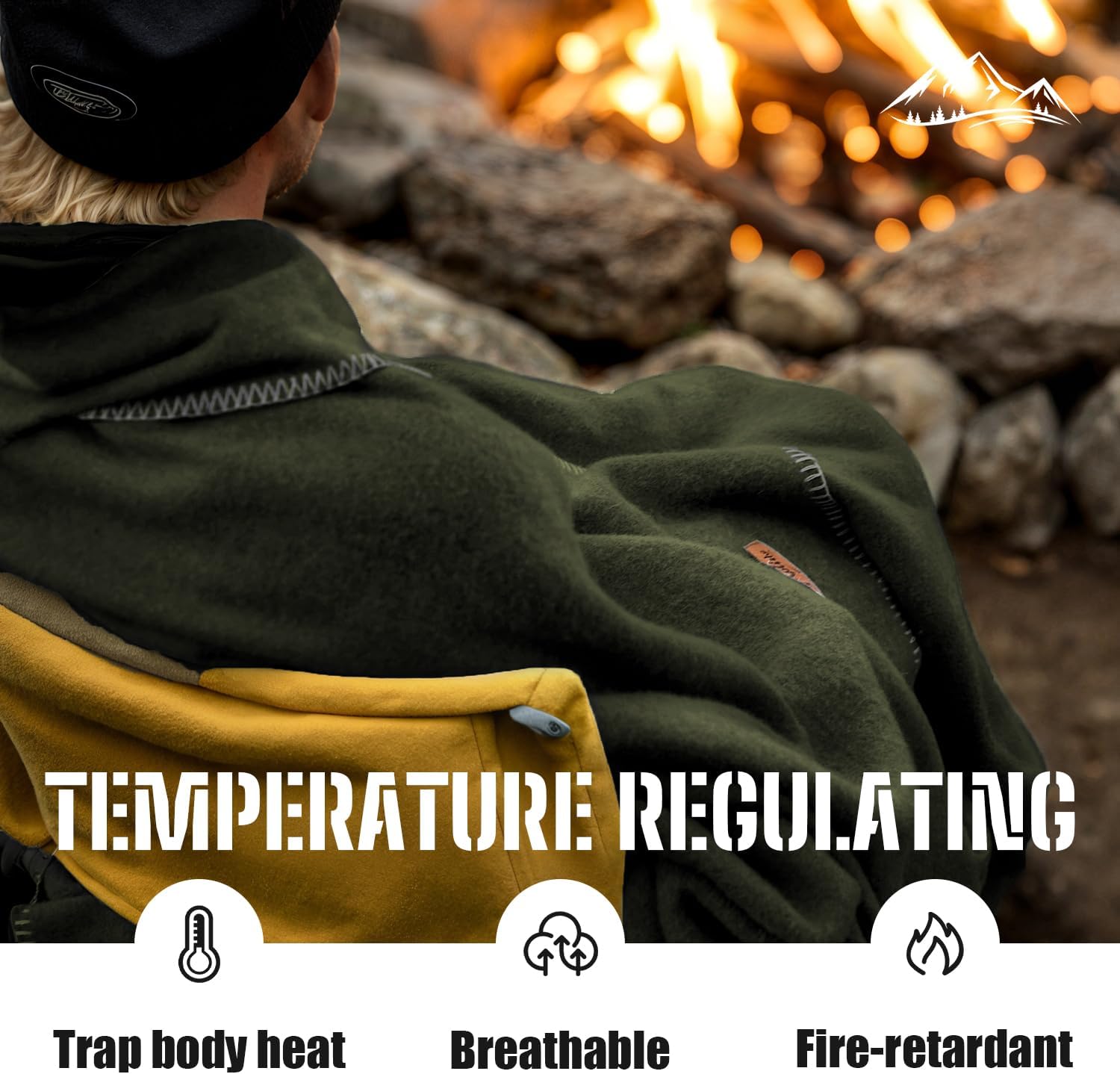 Molithe 100% Wool Blanket, 62" x 86", Warm, Thick, Washable, Military Wool Blanket, Great for Camping, Outdoors, Sporting Events, Survival Kits - Image 5