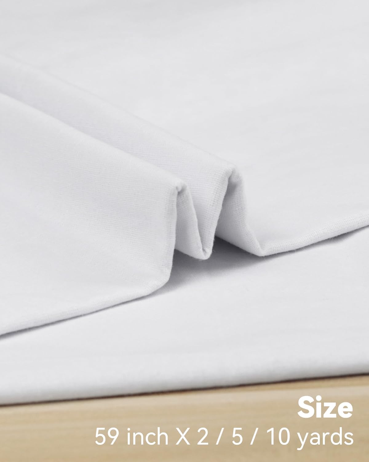 Alternative view of HOTGODEN Medium Weight 100% Cotton Muslin Fabric: 59 inch x 2 Yards Bleached Muslin Linen Fabric Material for Sewing Material Apparel Cloth