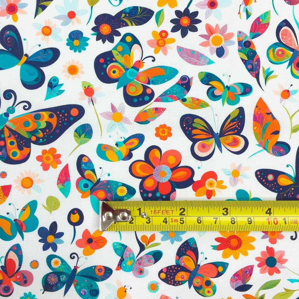 Joocolor 100% Cotton Fabric Butterfly Design by The Yard for Quilting Sewing Crafting (JC-006) - Image 3