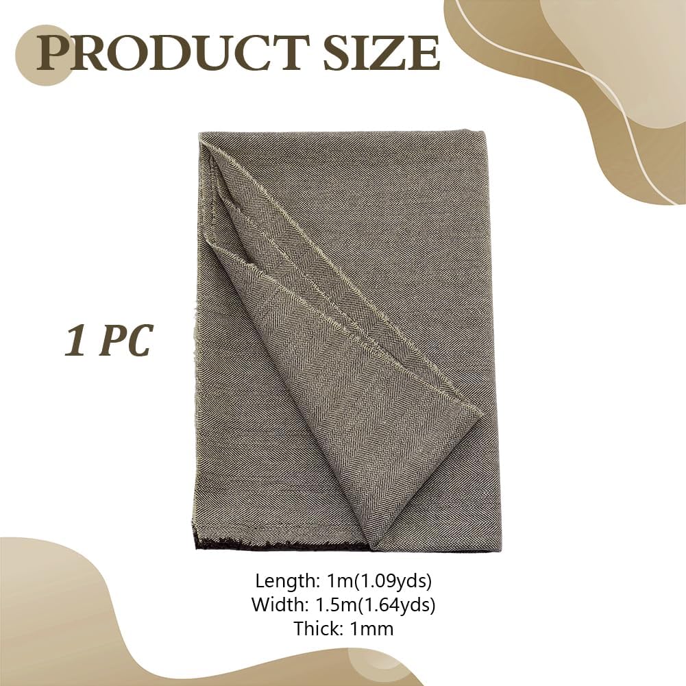 AHANDMAKER Linen Tweed Fabric, 59x39 Inches Fiber and Wool Woven Fabrics Chevron and Herringbone Tweed Fabric for DIY Crafts Sewing Dress Handbag Coat Costume Clothing Accessories Upholstery Decor
