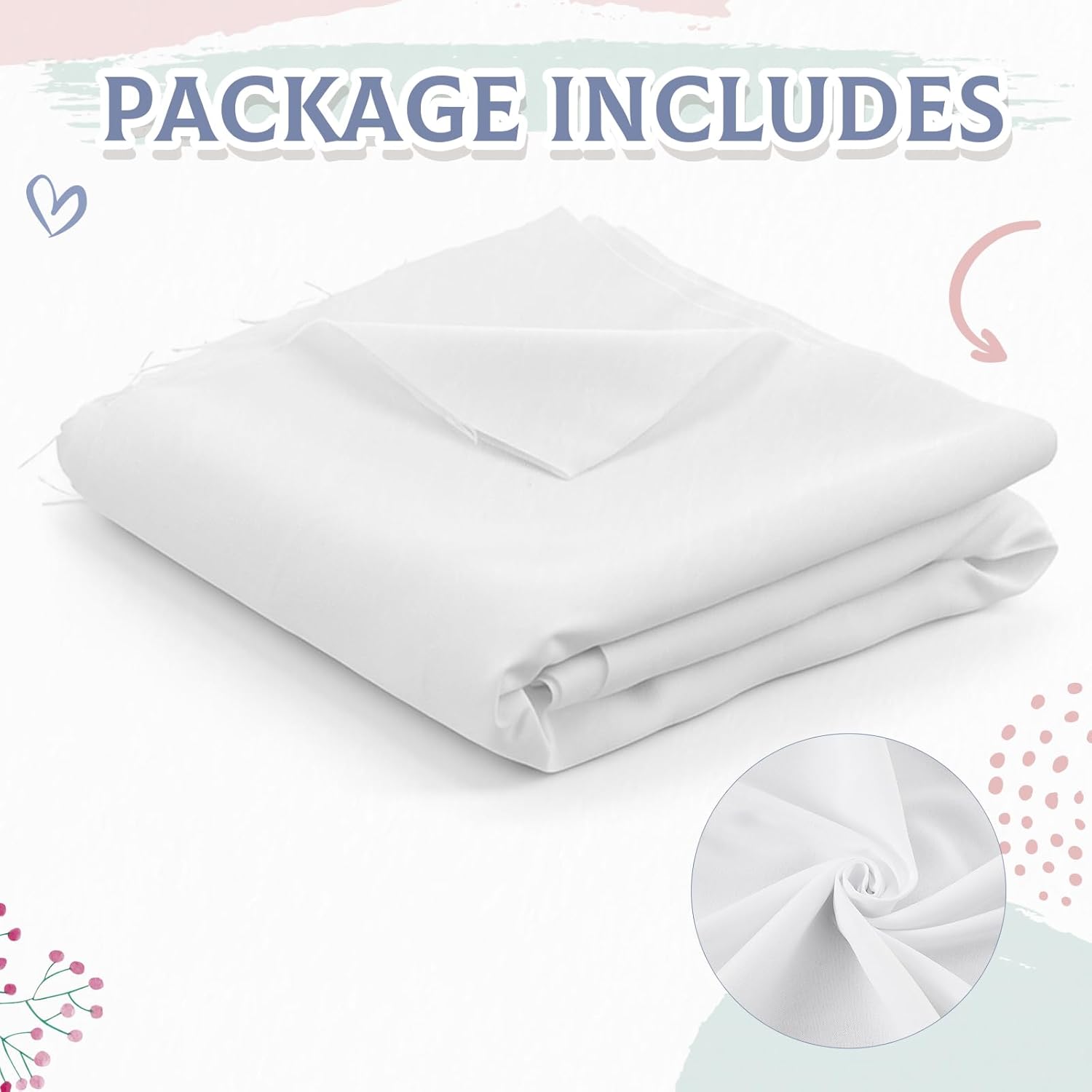 Alternative view of HunnmingRe 5 Yards White Sublimation Polyester Fabric, 65" Wide Precut & Heat Press Ready - 100% Polyester Soft Smooth Material for DIY Crafts, Heat Transfer Printing, Custom Projects