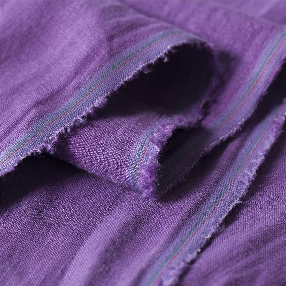 Japan Nature 100% Linen Fabric for Clothing, Home Decor, Pillow, Sofa, 56" Width, Craft by The Yard (Dark Blue)