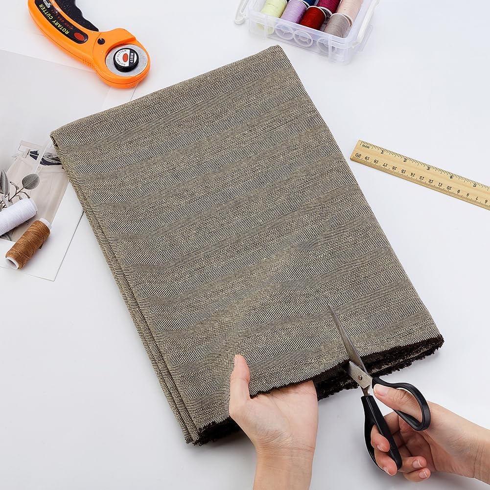 Alternative view of AHANDMAKER Linen Tweed Fabric, 59x39 Inches Fiber and Wool Woven Fabrics Chevron and Herringbone Tweed Fabric for DIY Crafts Sewing Dress Handbag Coat Costume Clothing Accessories Upholstery Decor