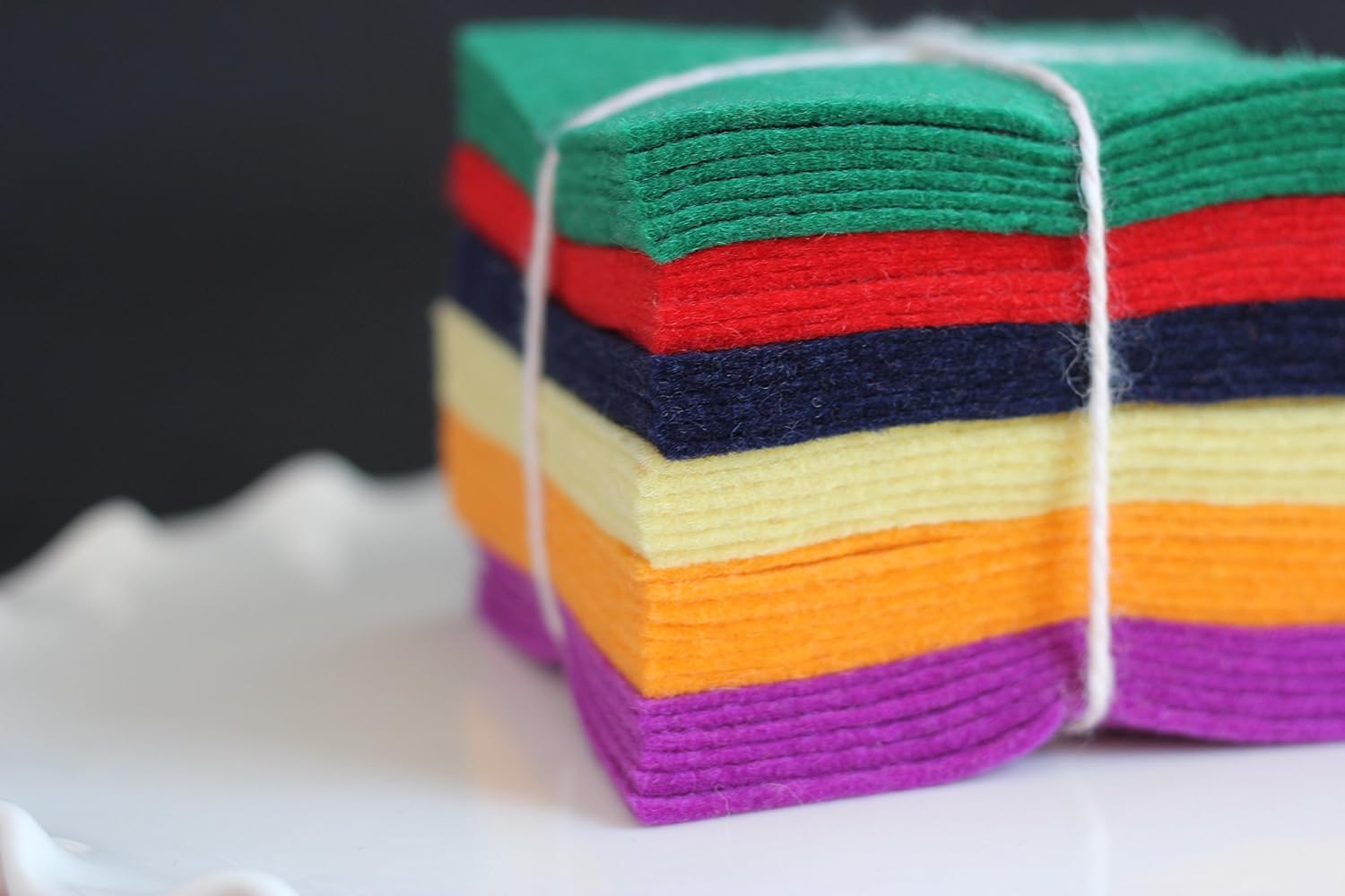 100% Wool Charm Pack From National Nonvwovens 36-5" Squares Classic Colors