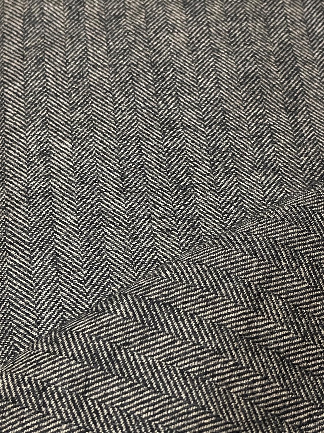 Alternative view of Tuva Textile 40 Yards Bolt of Real Wool Flannel Fabric Herringbone, Used for Jackets, Suiting, Pants, Skirts, Dresses, Scarf and More, Fabric by The Yard, Color. Khaki -Toupee & Black, Made in Italy
