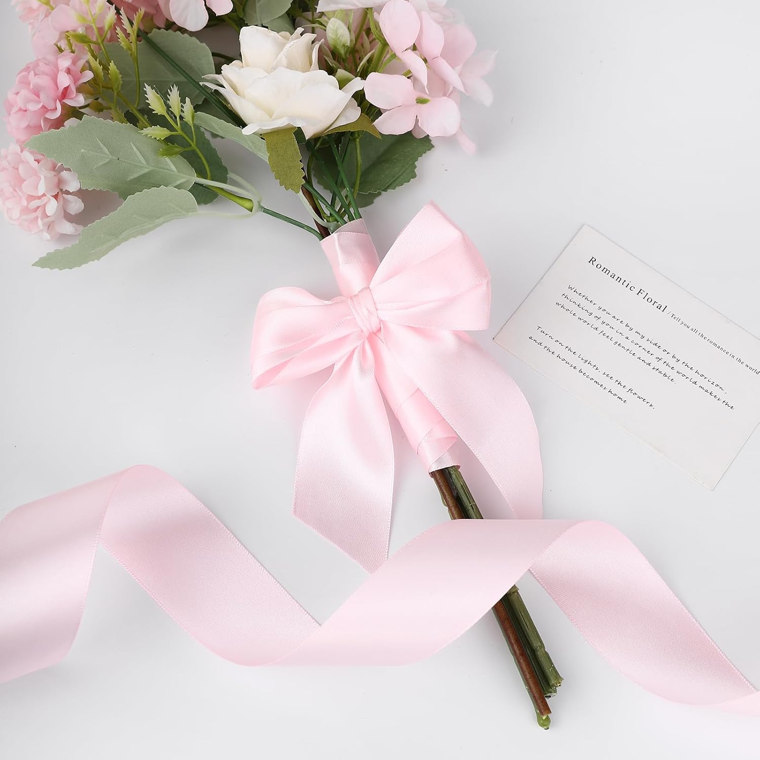 Pink Satin Ribbon 1.5 Inch x 60 Yards Single Face Polyester Fabric for Gift Wrapping, Wedding Bouquets, Baby Shower, Party Crafts, DIY Sewing, Hair Bows, Holiday Decorations